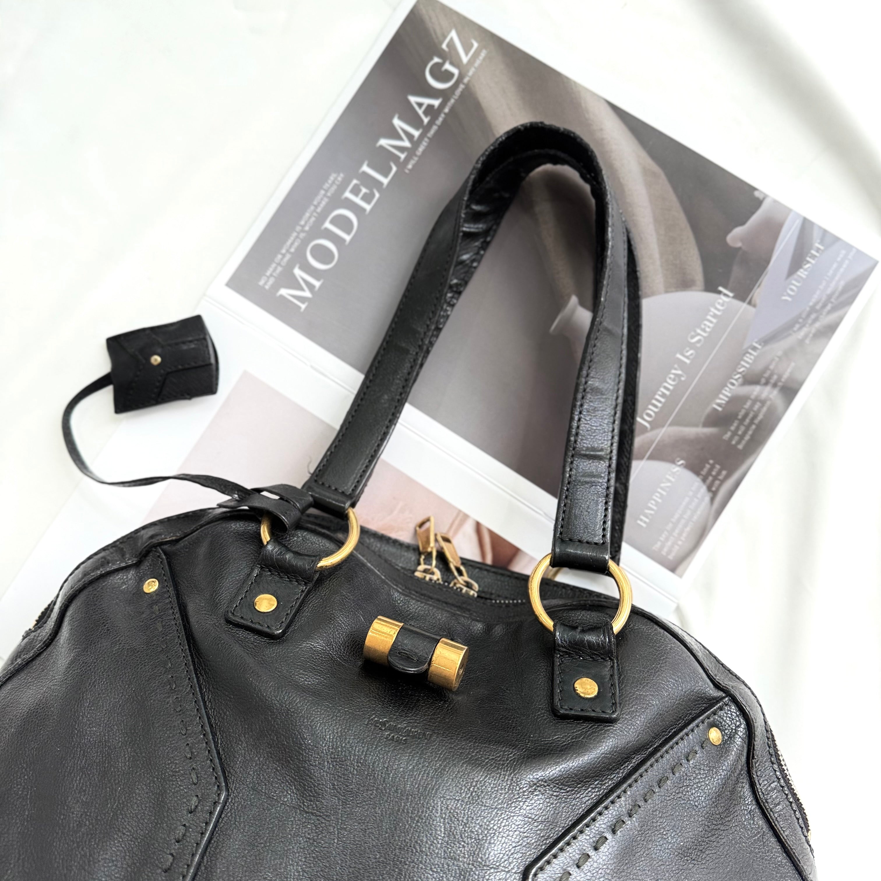 YVES SAINT LAURENT BLACK MUSE TOTE BAG