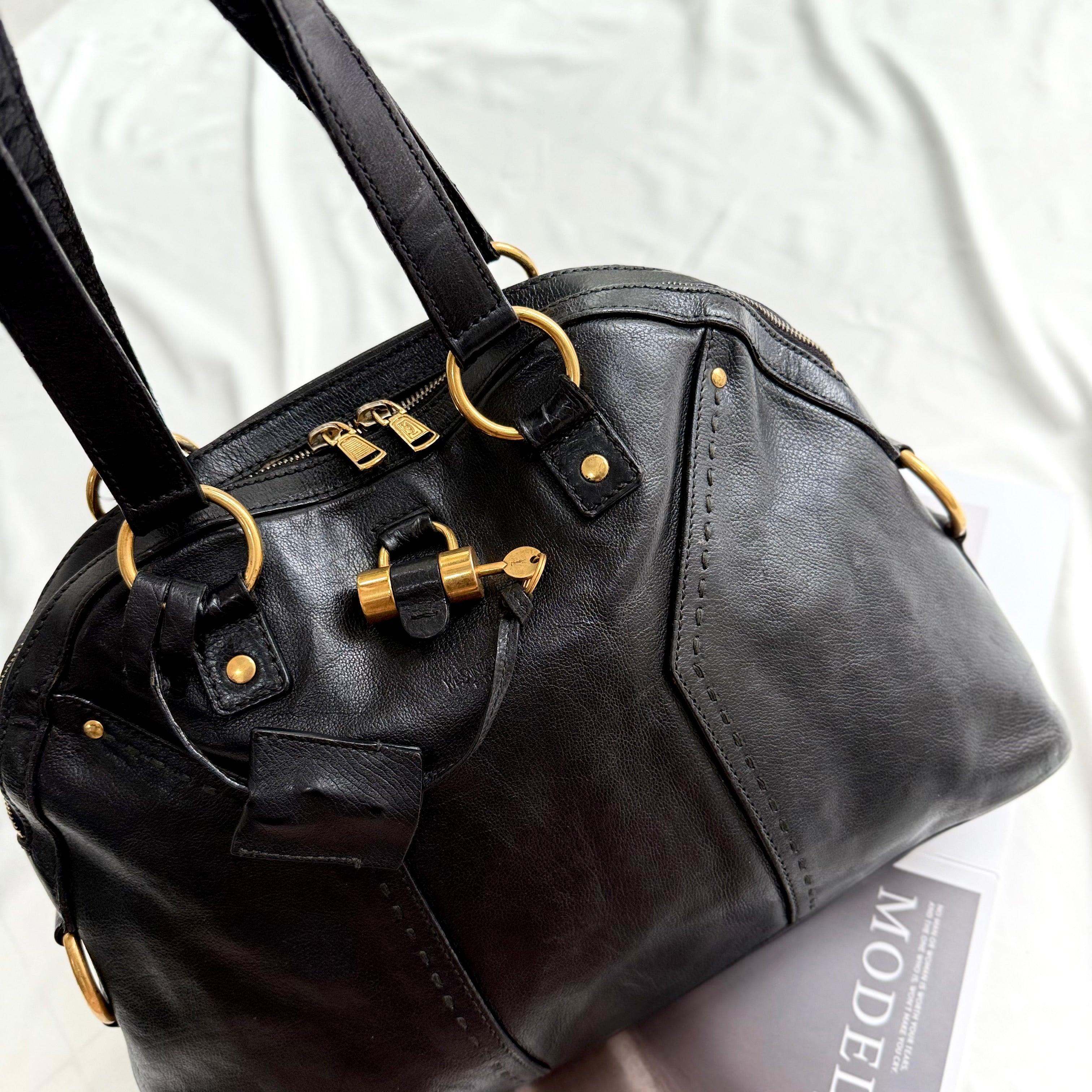 YVES SAINT LAURENT BLACK MUSE TOTE BAG