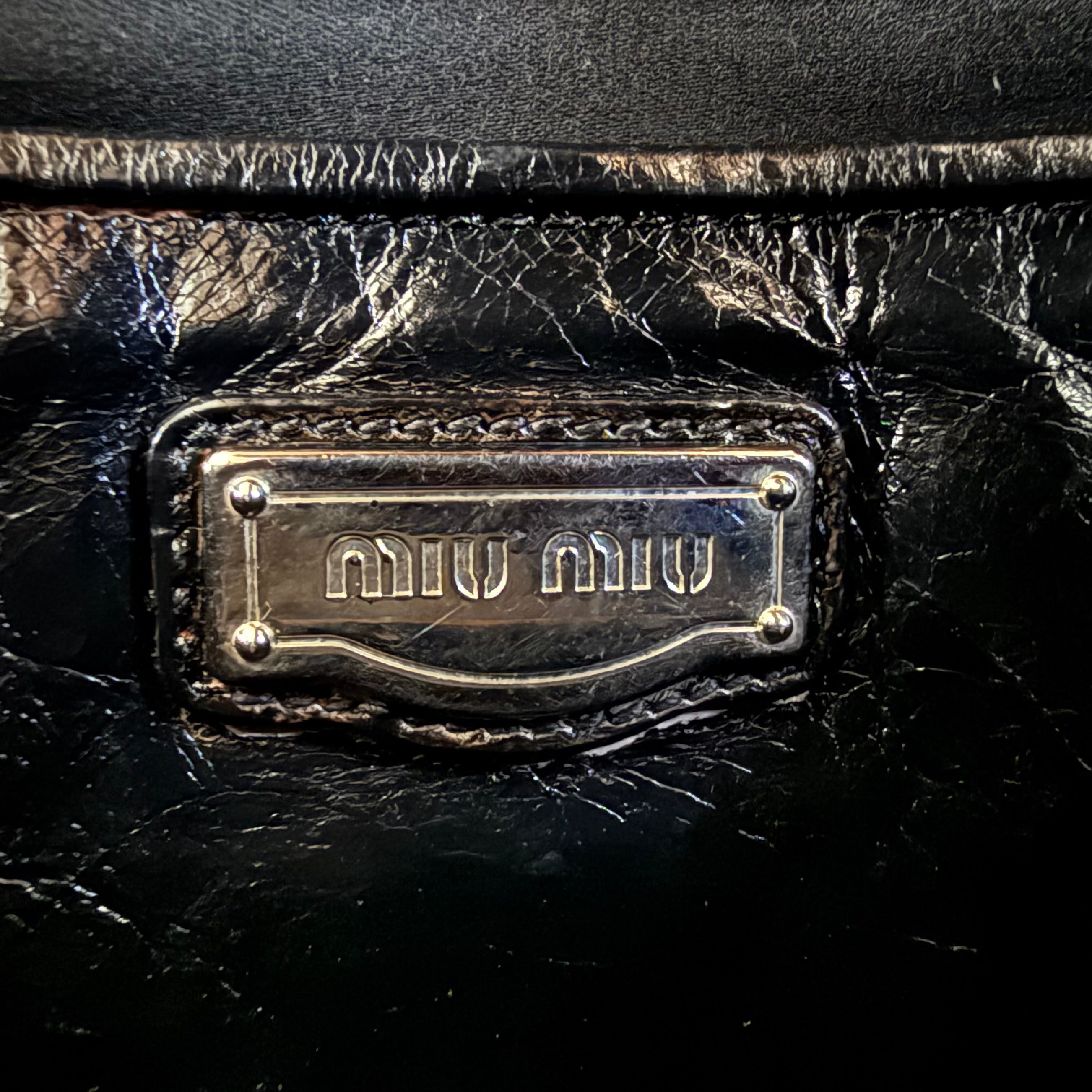 (RESERVE) Miu Miu Vitello Lux Gathered Tote Black