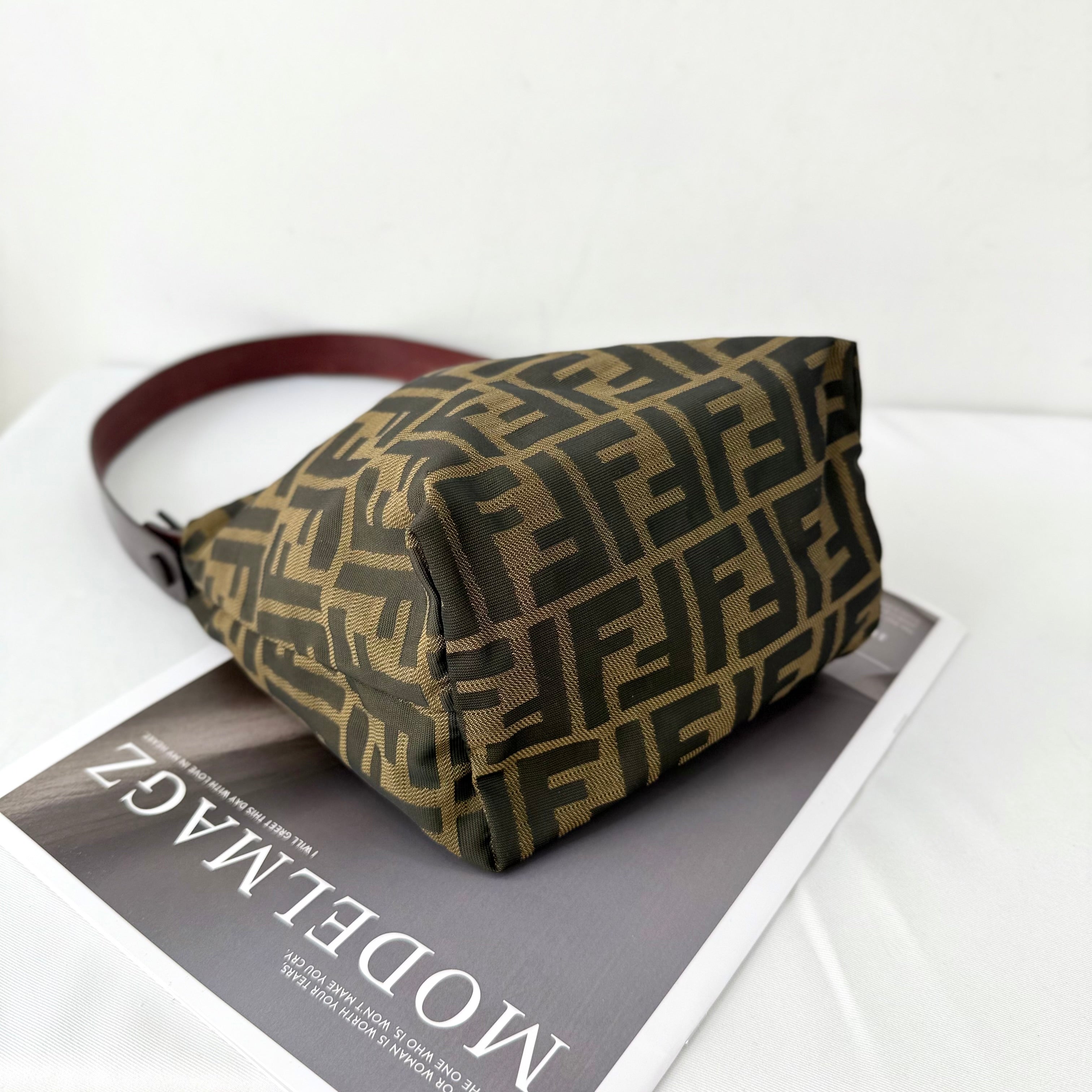 Fendi Brown Zucca Pochette Bag