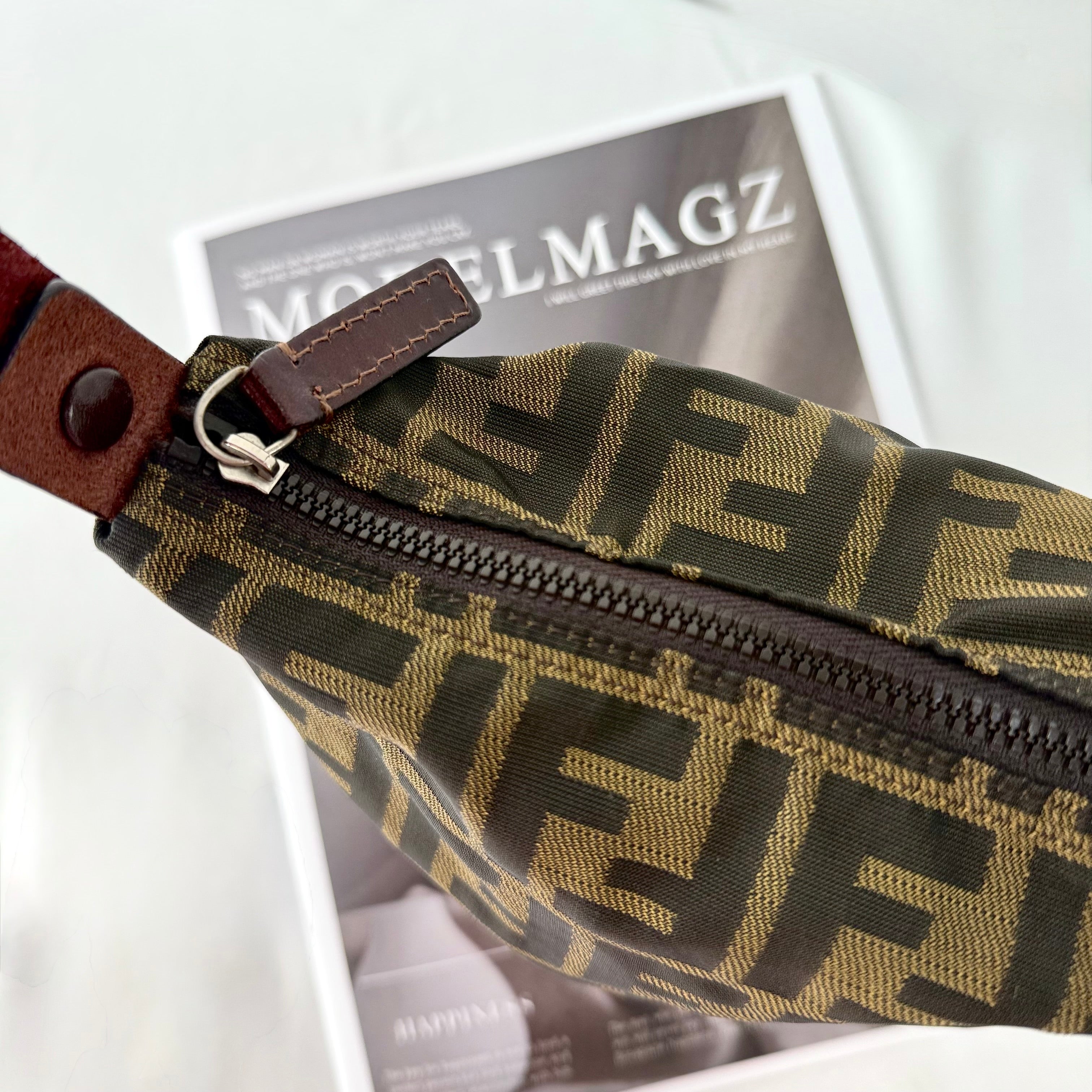 Fendi Brown Zucca Pochette Bag