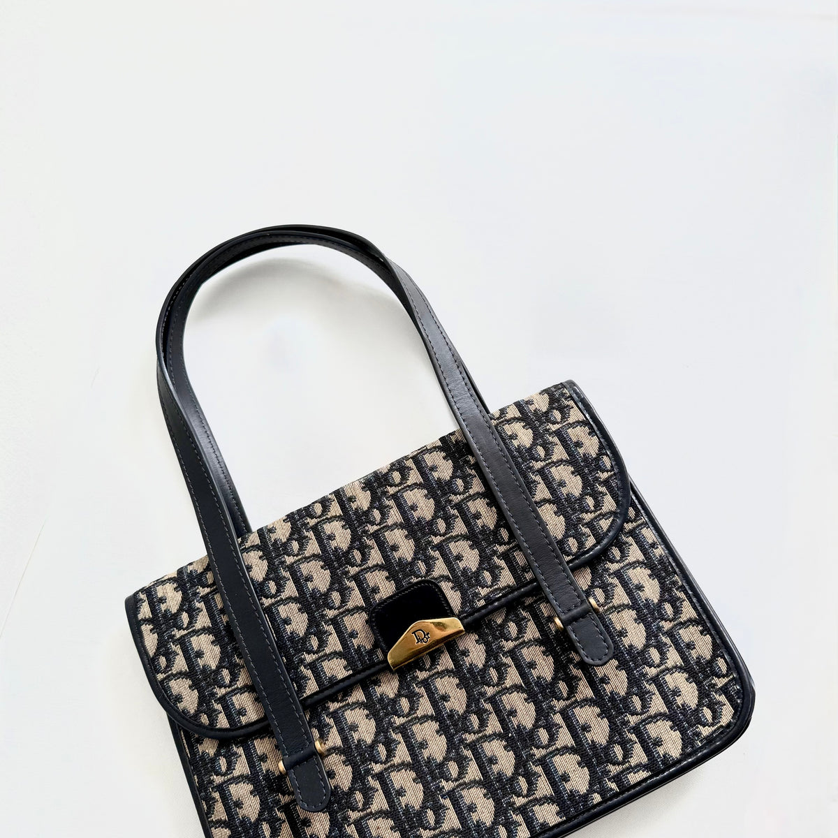 Christian Dior Blue Trotter Monogram Canvas Handbag