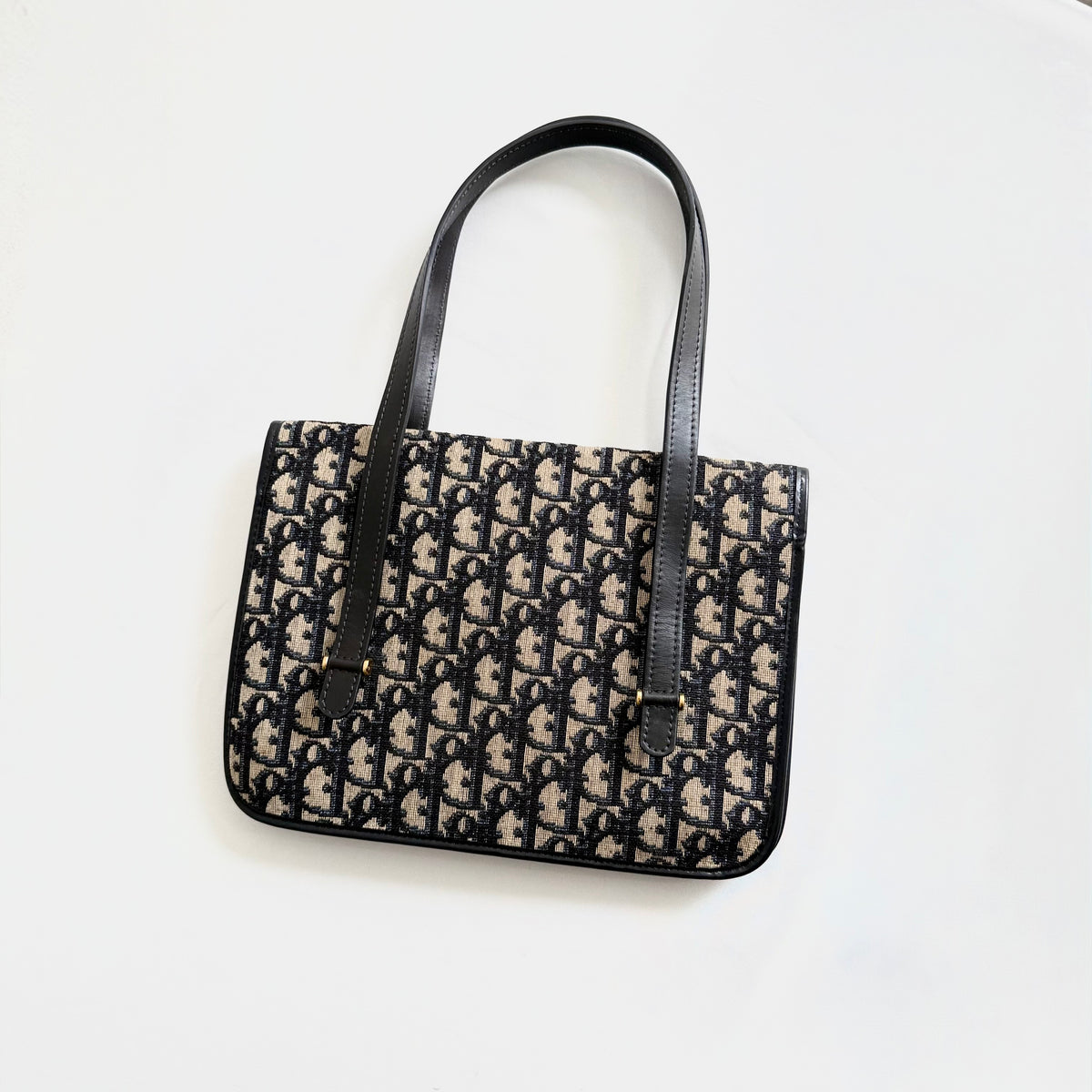 Christian Dior Blue Trotter Monogram Canvas Handbag