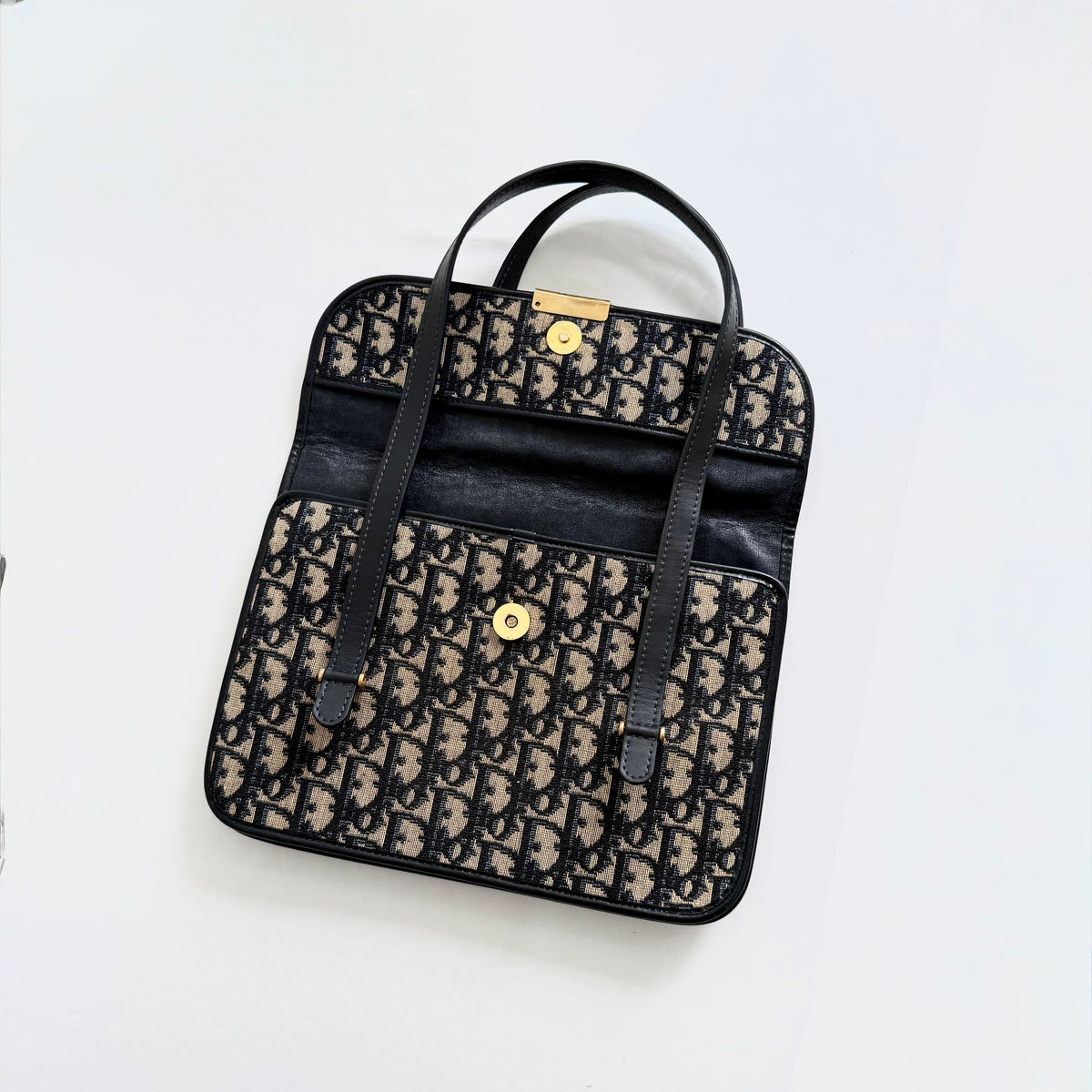 Christian Dior Blue Trotter Monogram Canvas Handbag