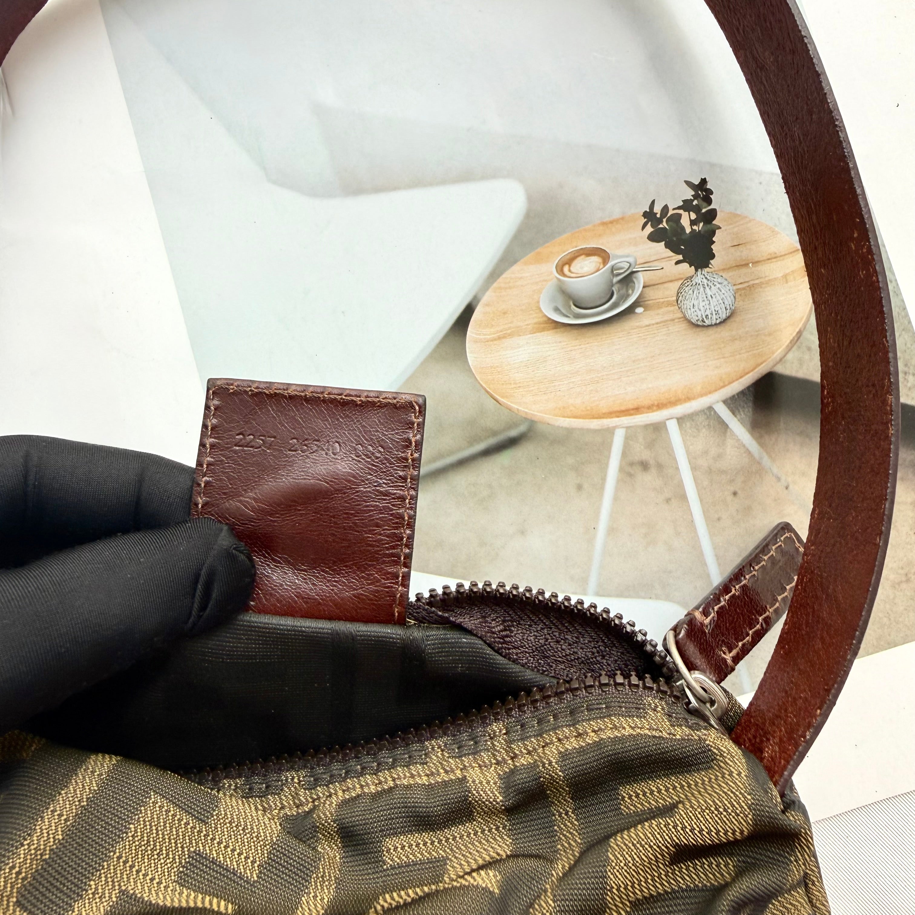 Fendi Brown Zucca Pochette Bag