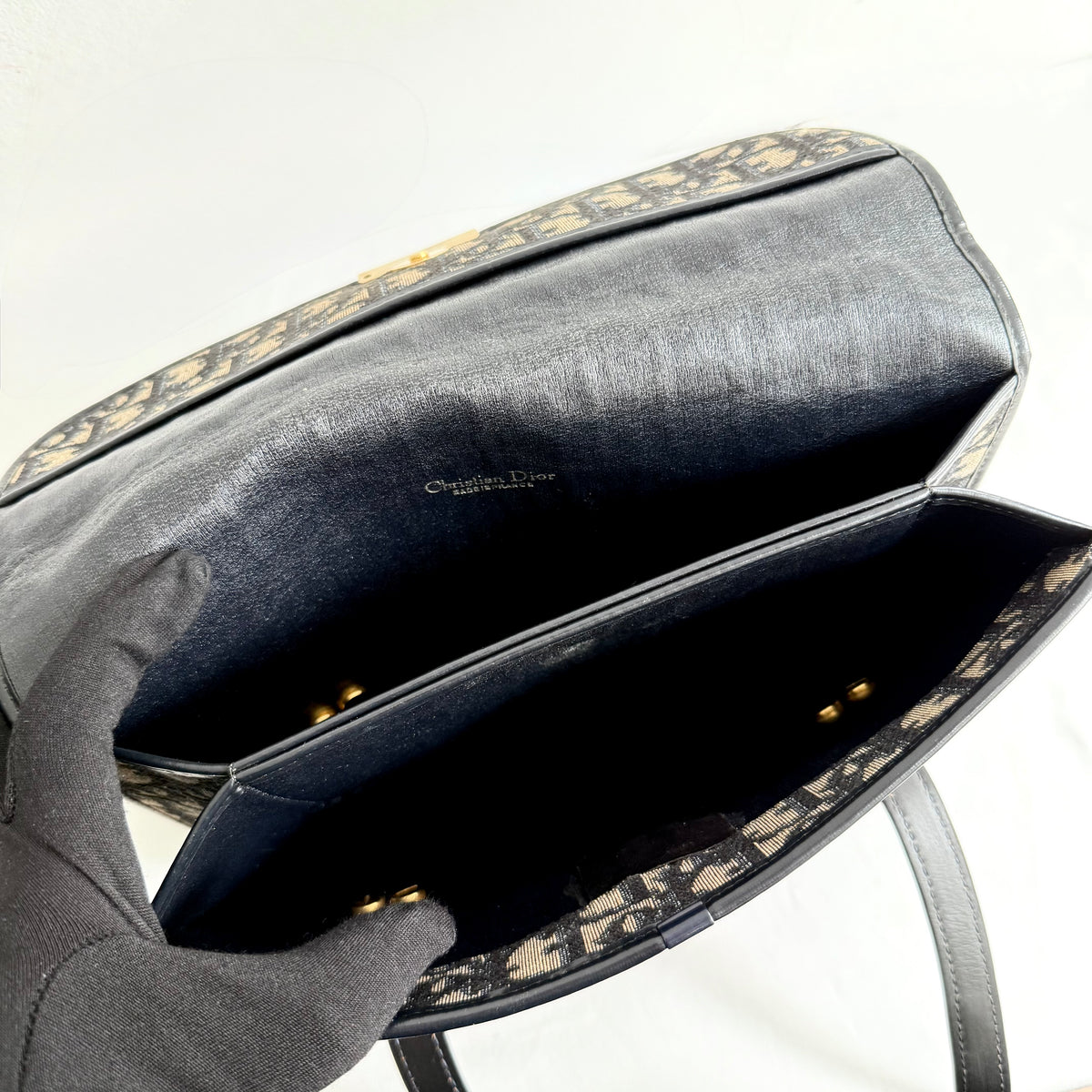 Christian Dior Blue Trotter Monogram Canvas Handbag