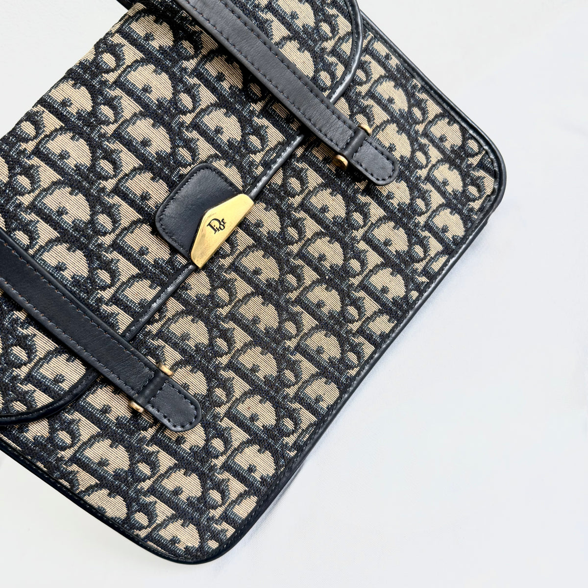 Christian Dior Blue Trotter Monogram Canvas Handbag