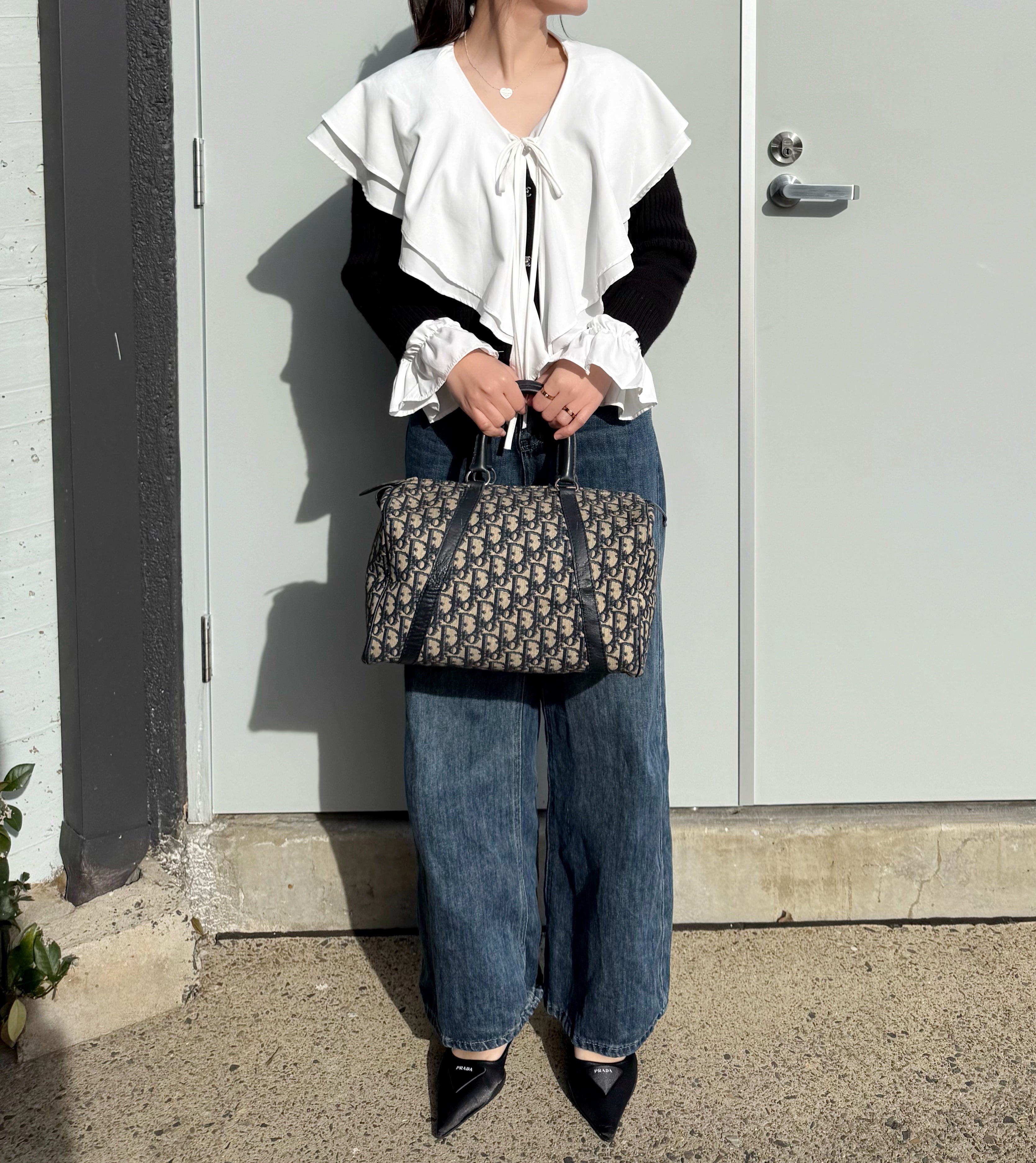 Dior Blue Canvas Bowling Bag
