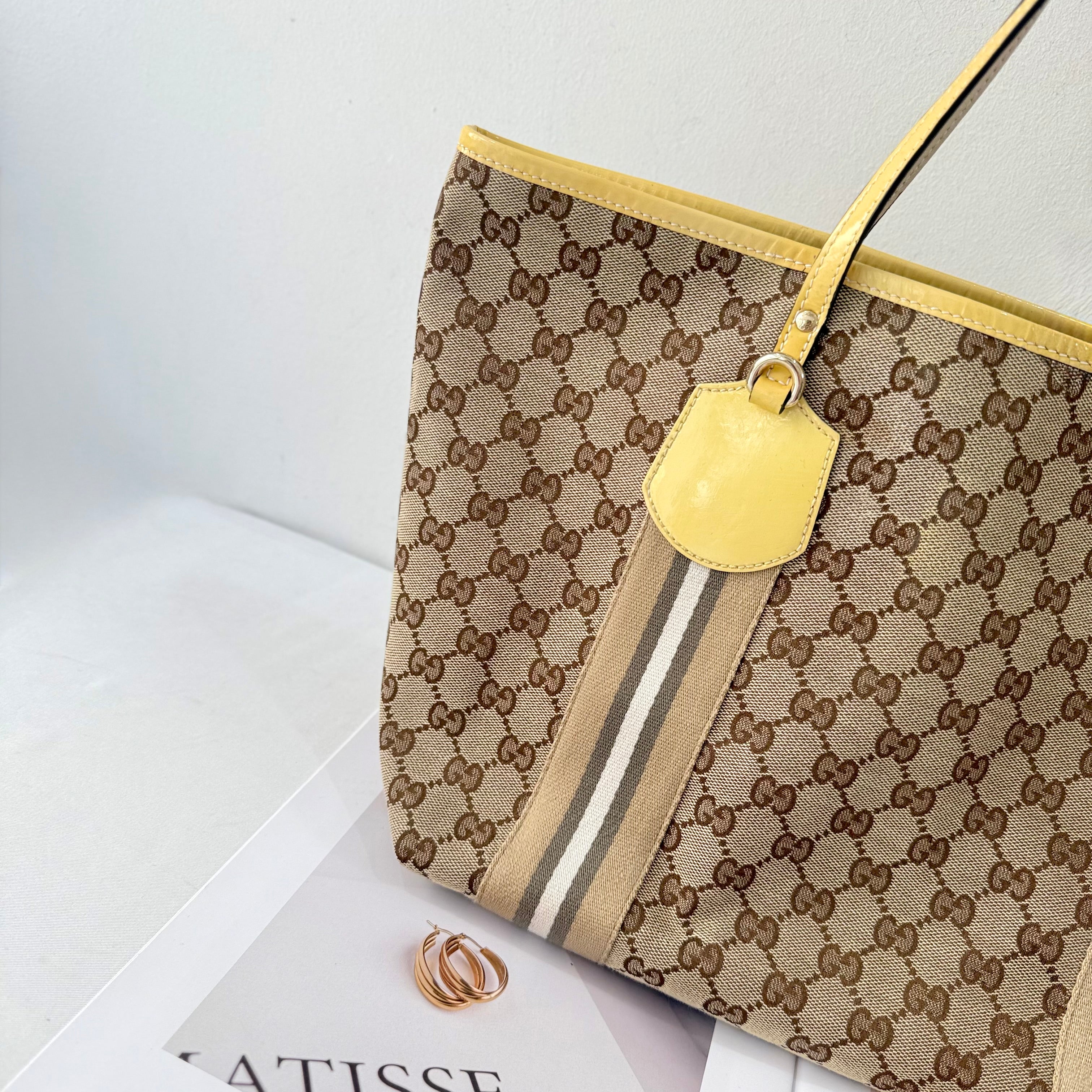 Gucci GG Canvas Canvas Web Jolie Tote