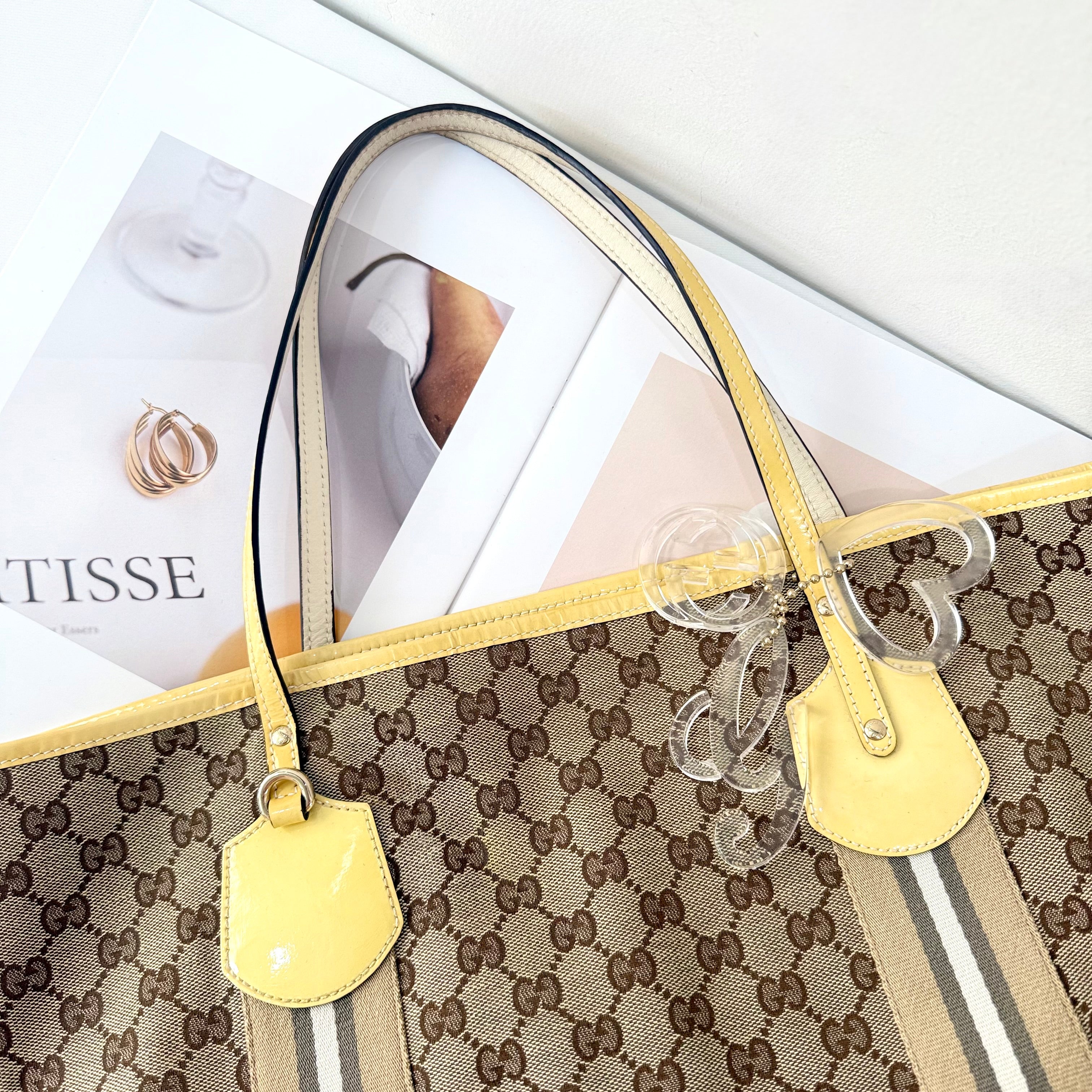 Gucci GG Canvas Canvas Web Jolie Tote