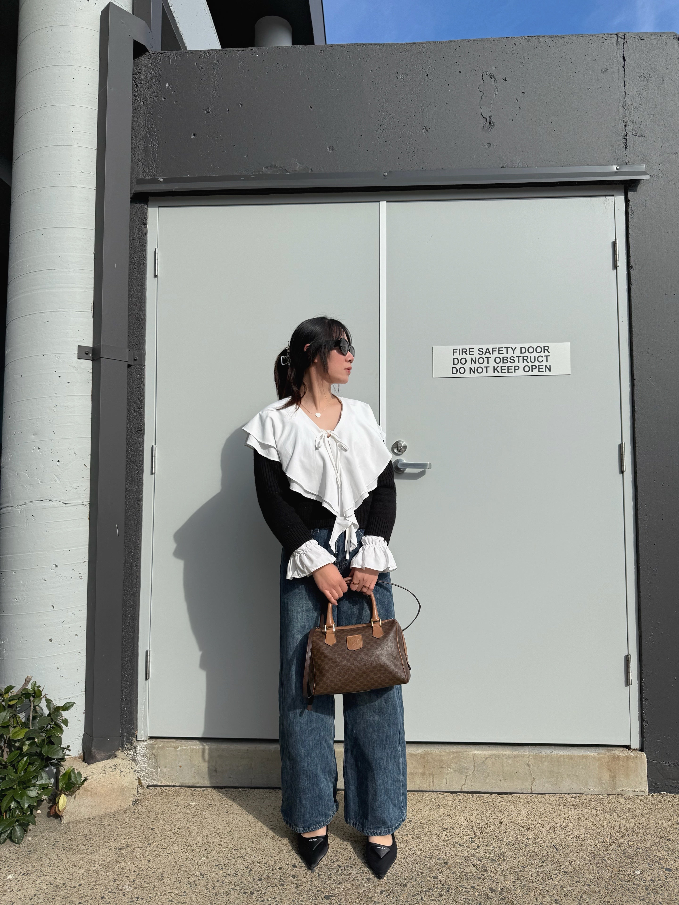 Celine Brown Macadam Mini Boston Bag