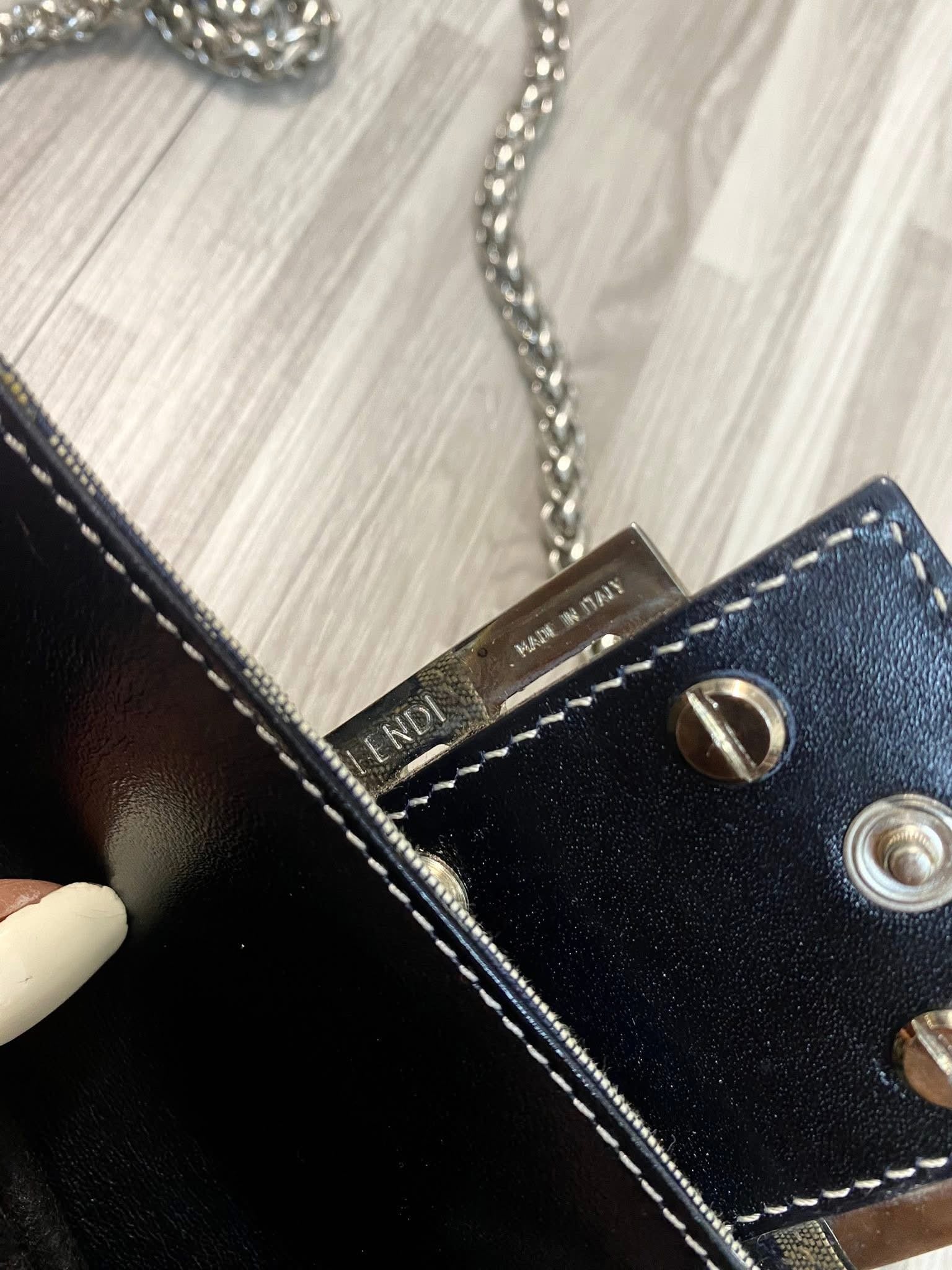 FENDI Vintage Zucca Canvas Leather Folding Wallet