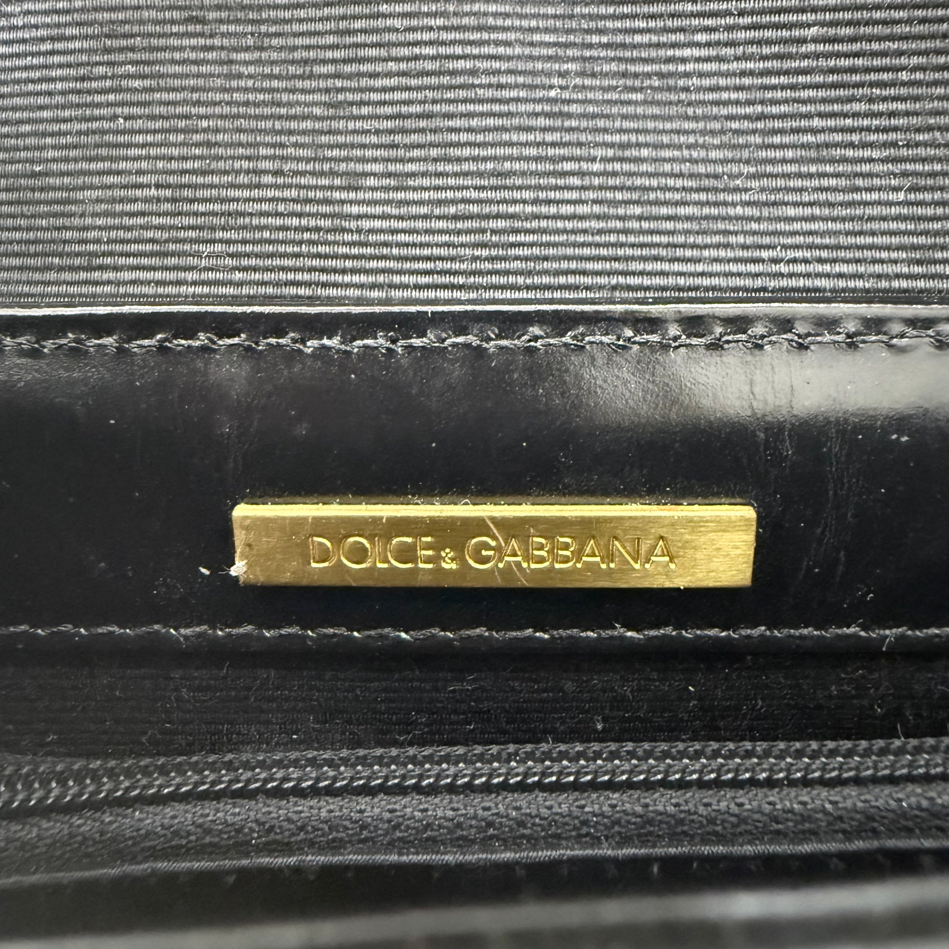Dolce & Gabbana Black Patent Leather Bucket Bag