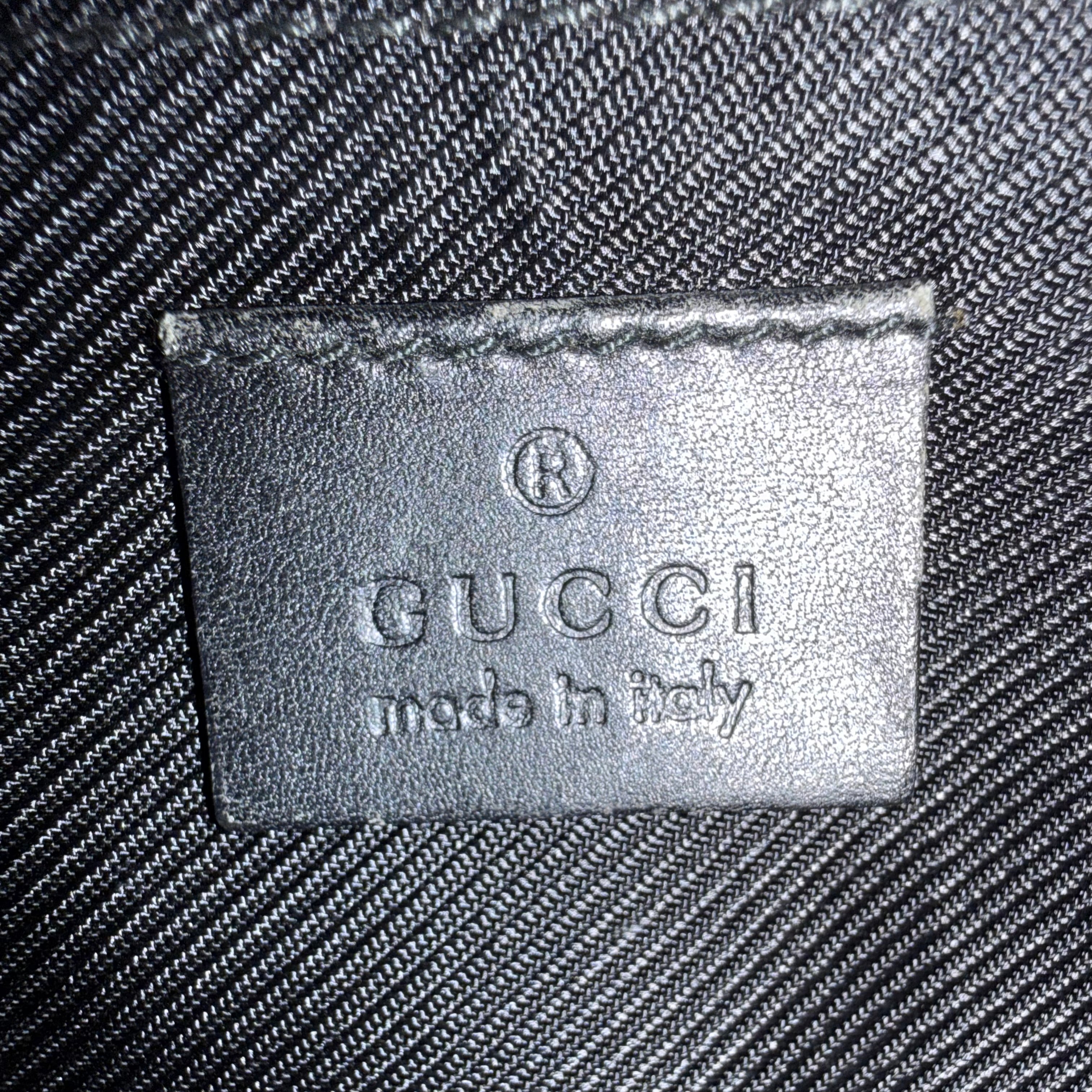 Gucci GG Monogram Pochette Boat Shoulder Bag Grey/Black