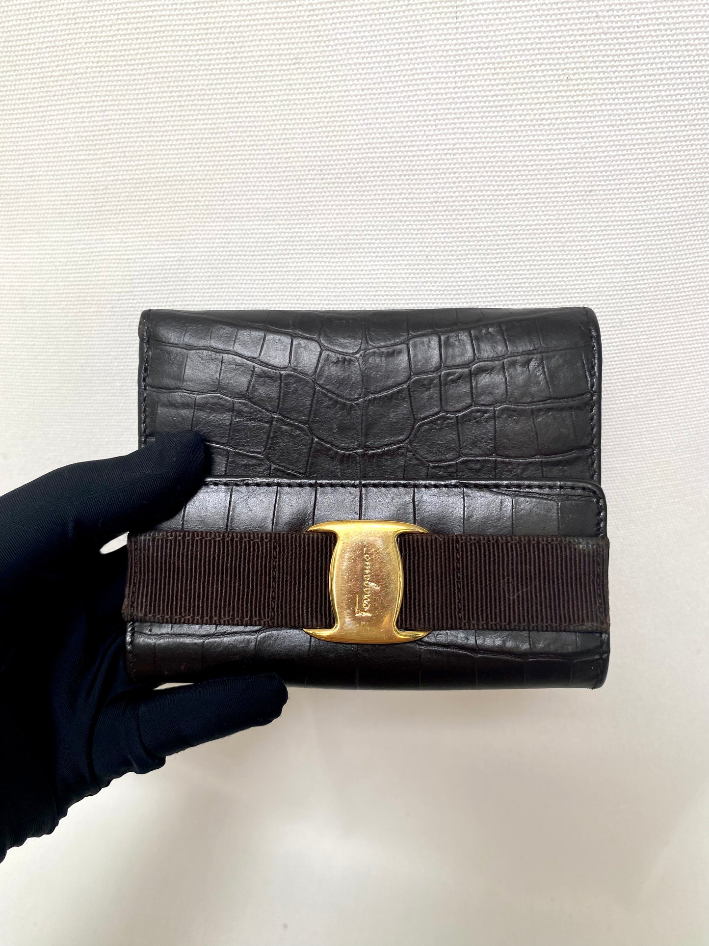 Salvatore Ferragamo Vera Croc Wallet