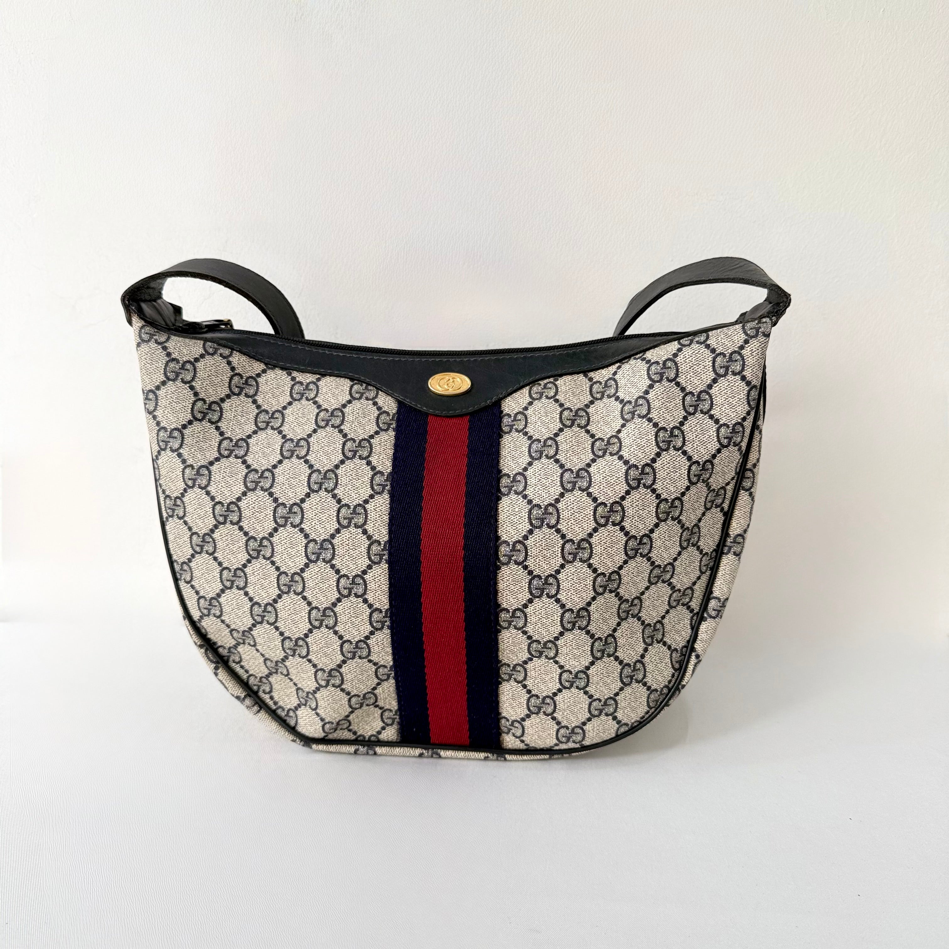 GUCCI GG Supreme Web Sherry Line Shoulder Bag