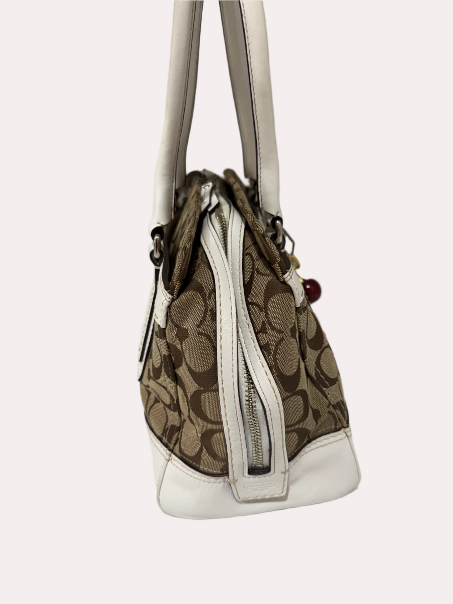 Coach Signature Handbag Brown White