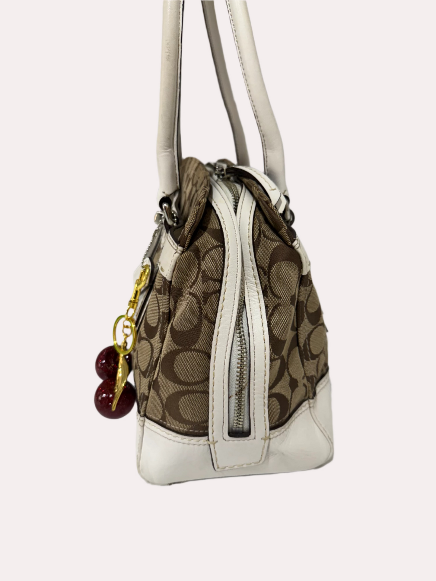 Coach Signature Handbag Brown White