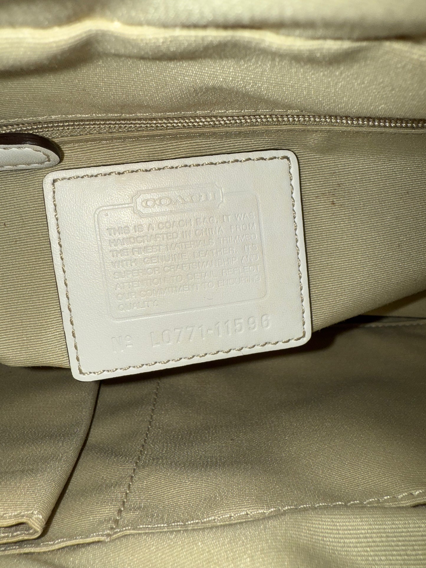 Coach Signature Handbag Brown White