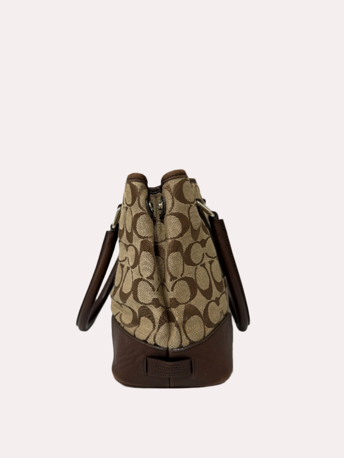Coach Signature Leather Canvas Handbag Brown