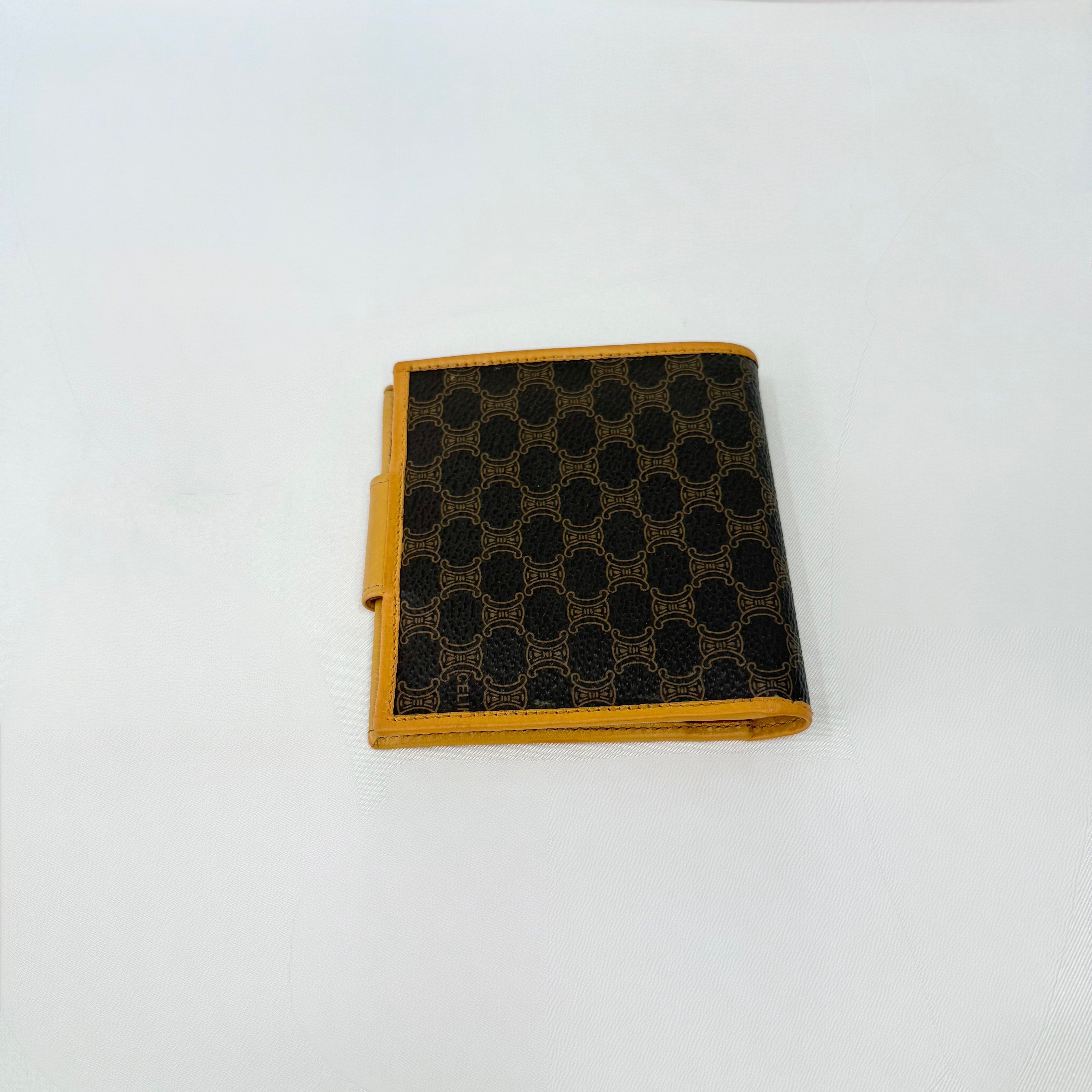 Celine Triomphe Macadam Vintage Canvas Leather Wallet Bifold
