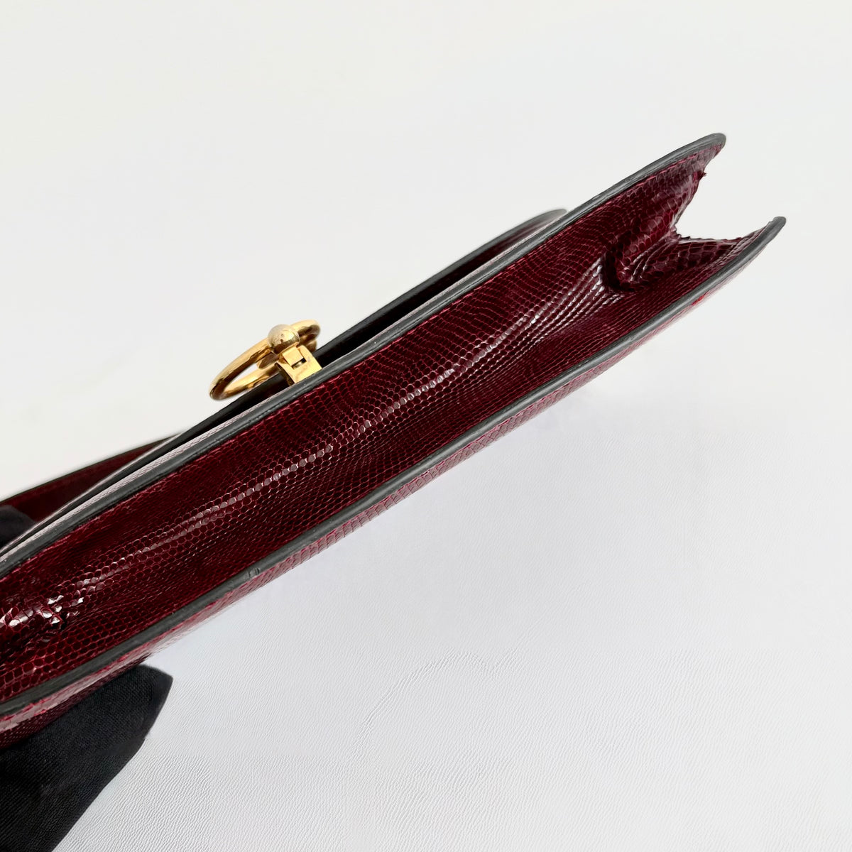 GUCCI Shoulder Bag Leather Bordeaux GHW