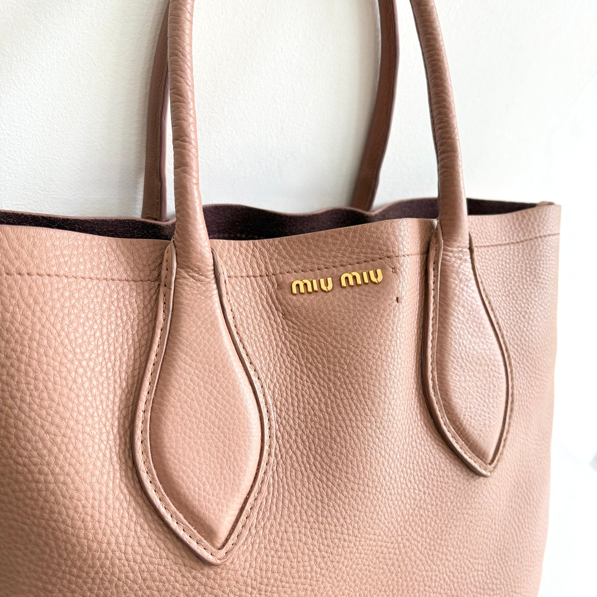 Miu Miu Brown Leather Tote Bag