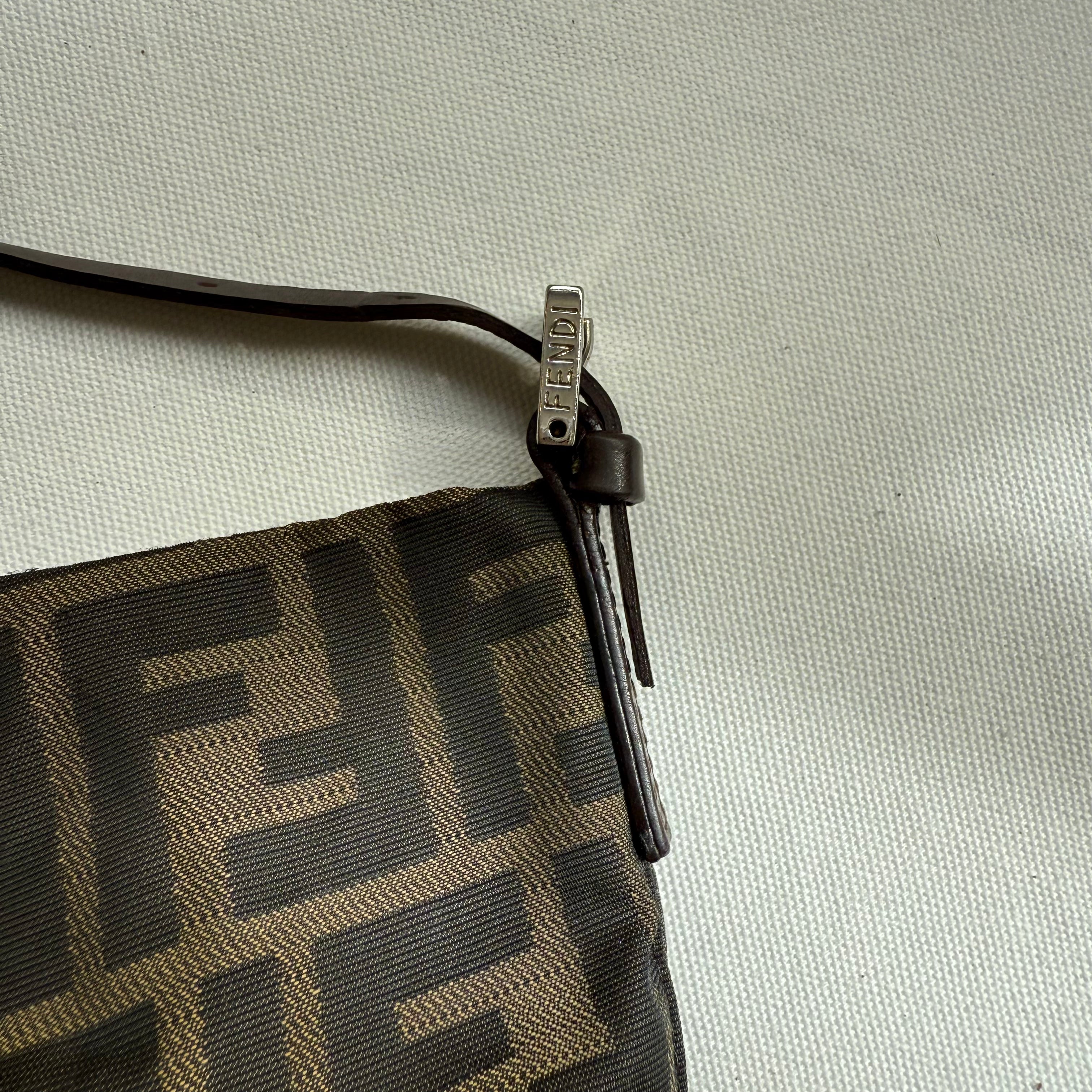 Fendi FF Zucca Brown Canvas Shoulder Bag