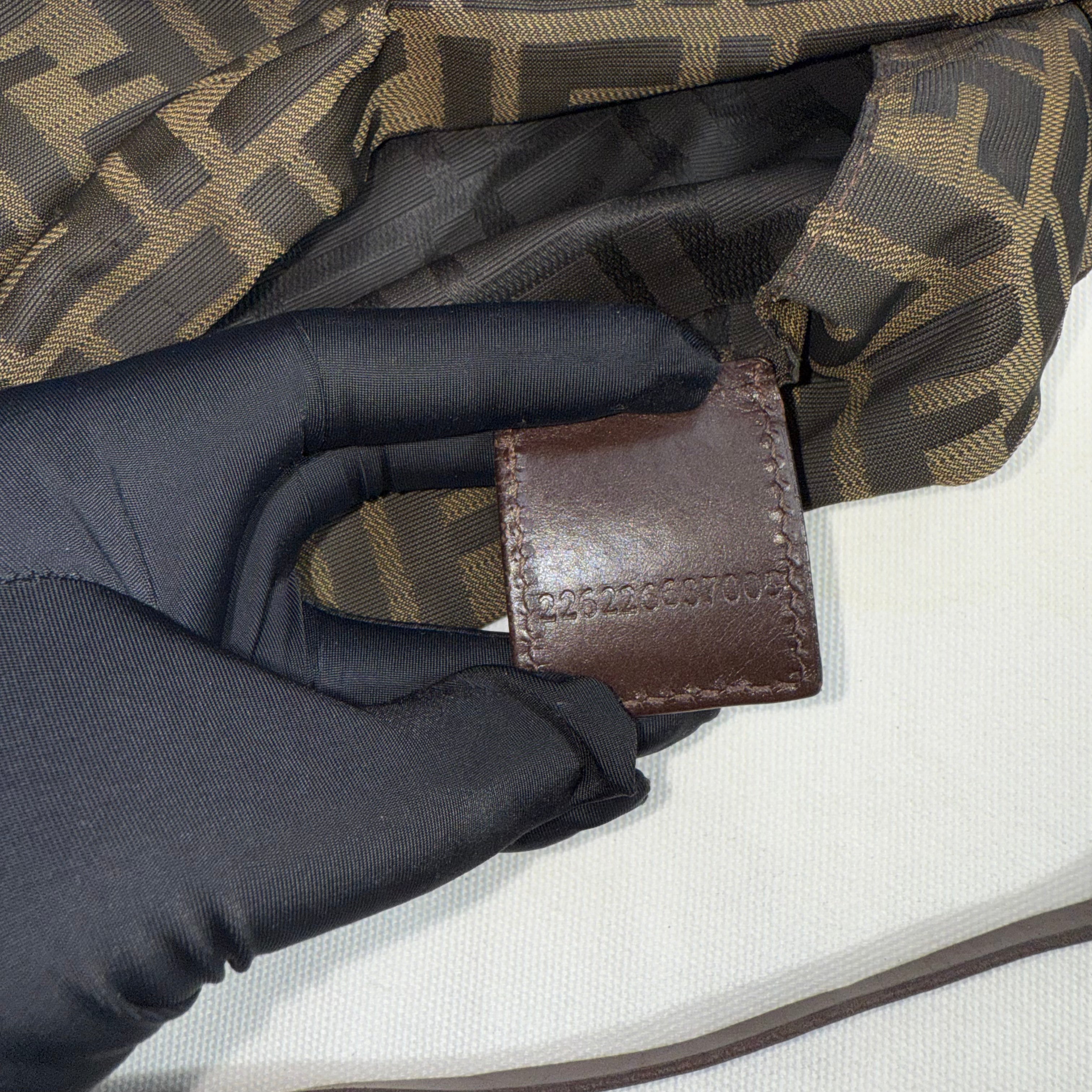 Fendi FF Zucca Brown Canvas Shoulder Bag