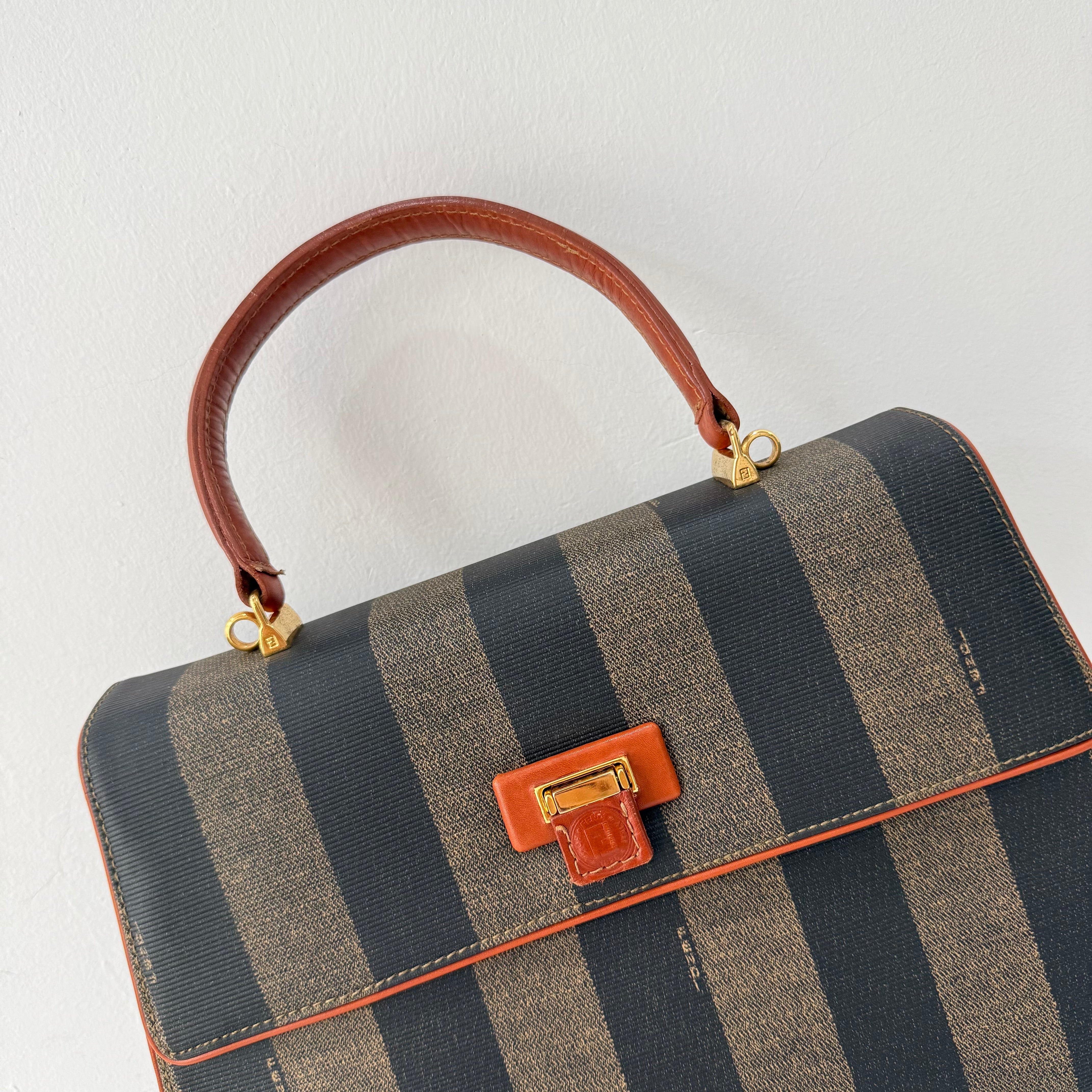 Fendi Brown Pequin Crossbody bag