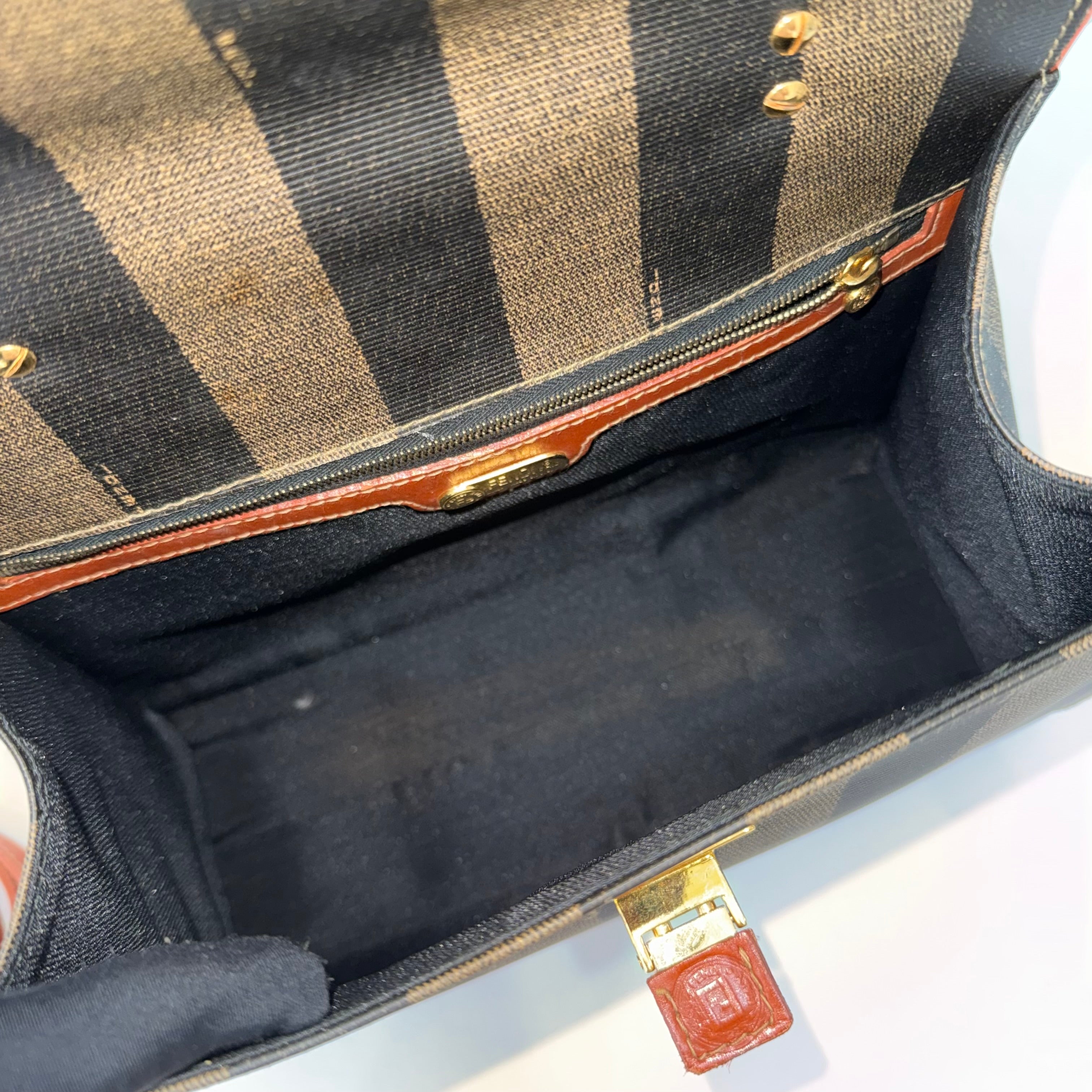 Fendi Brown Pequin Crossbody bag