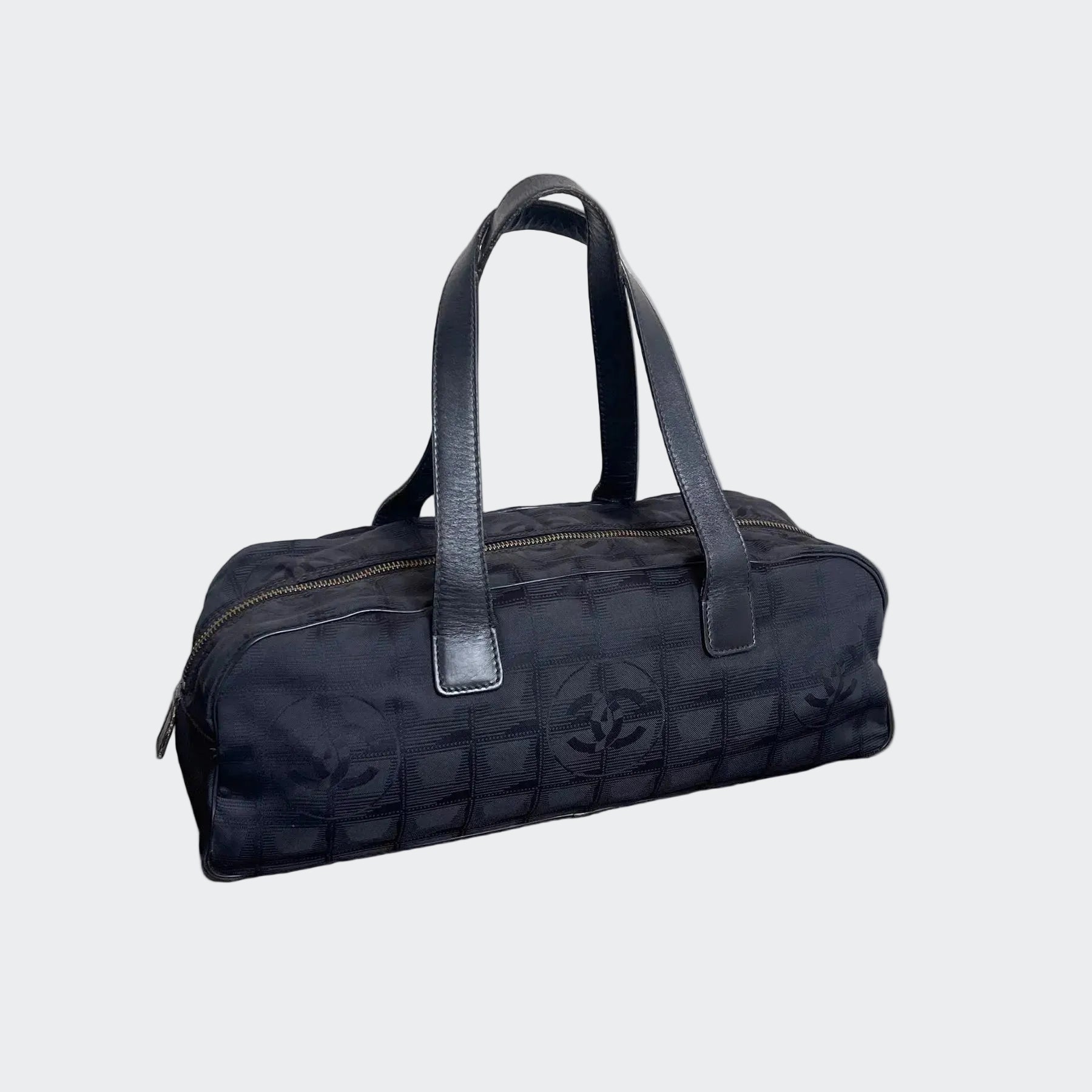 Chanel Black Nylon Canvas Bowler Bag