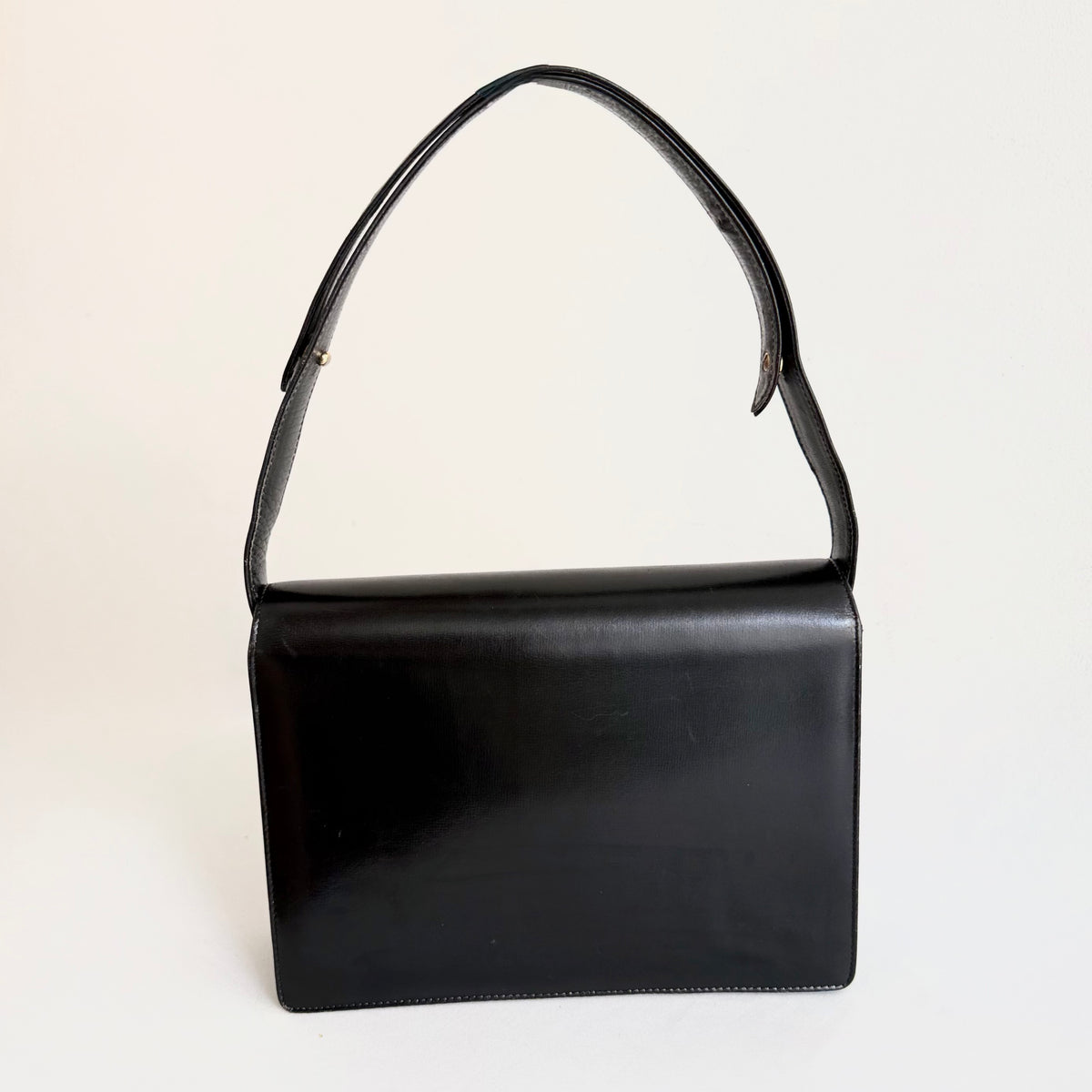Celine Vintage Black Leather Shoulder Bag