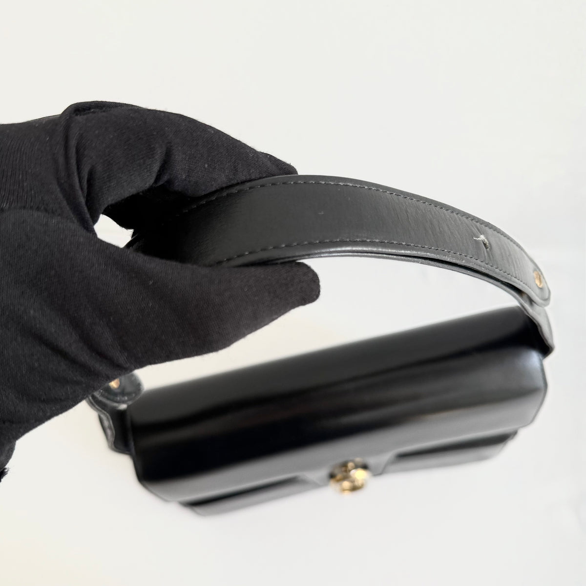 Celine Vintage Black Leather Shoulder Bag