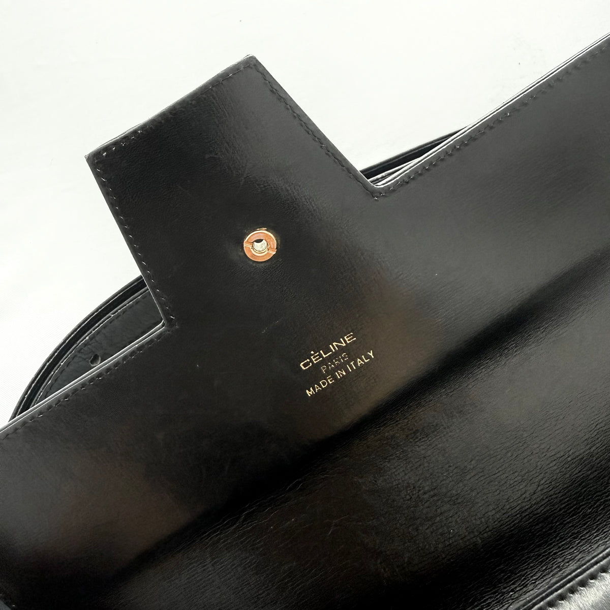 Celine Vintage Black Leather Shoulder Bag