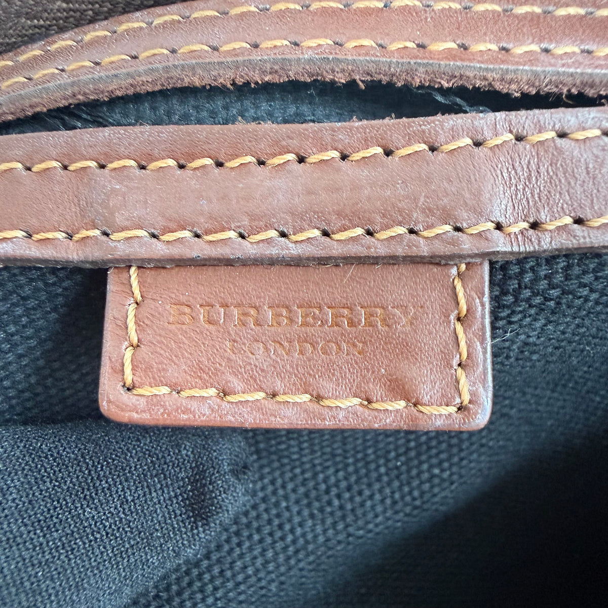 Burberry Vintage Boston Bag Haymarket Coated Canvas