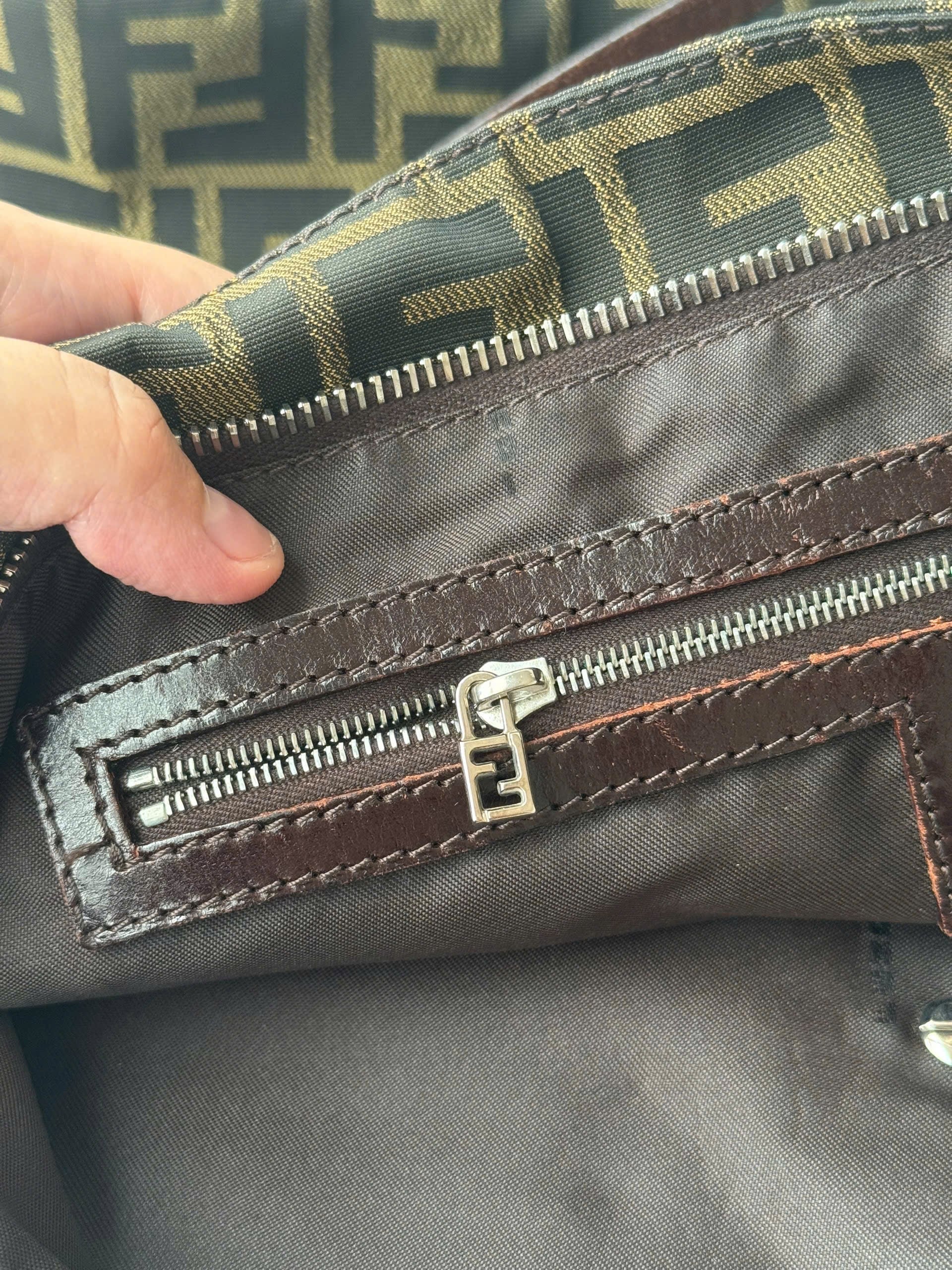 Fendi Zucca Metal Logo Tote