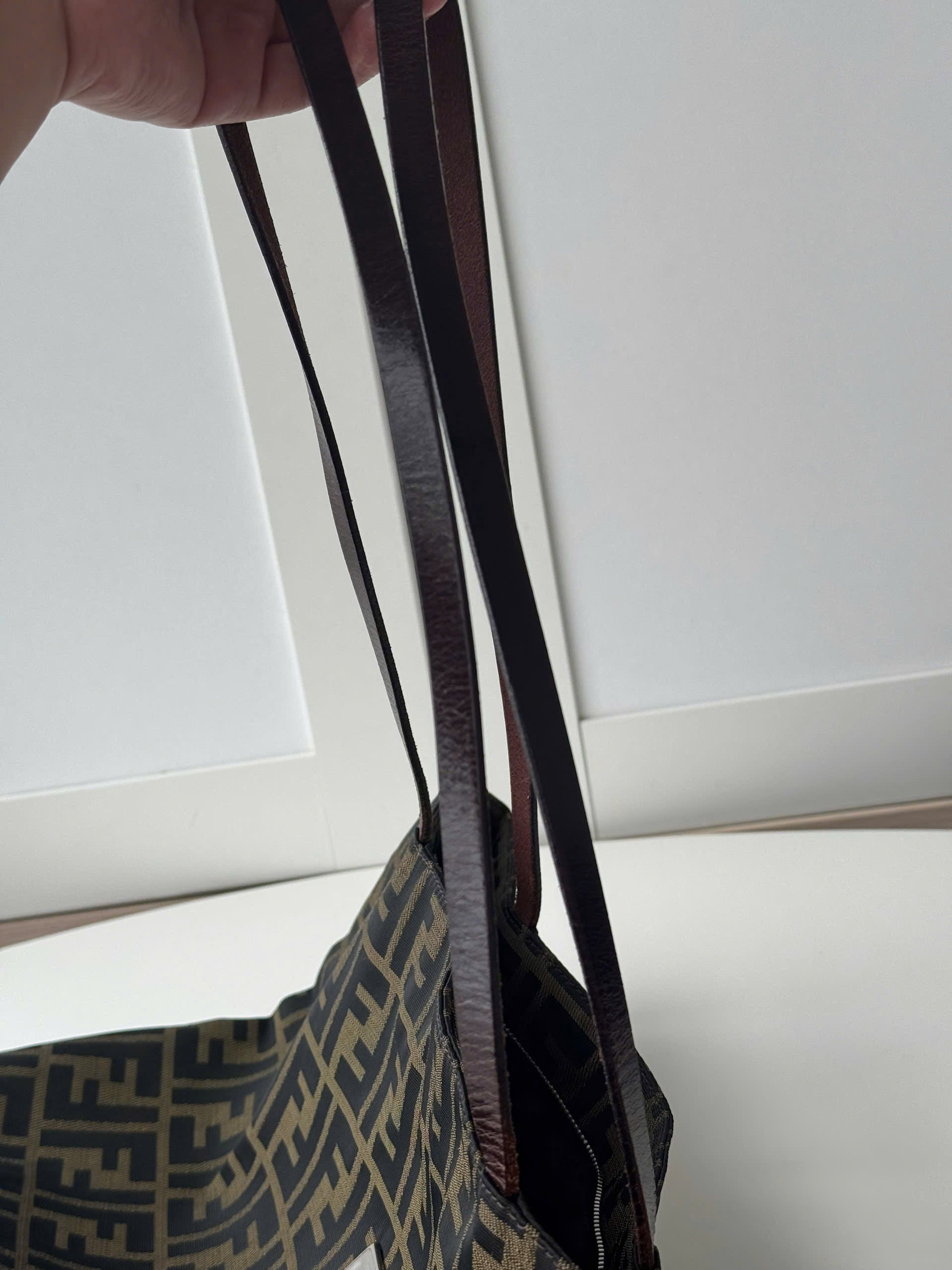 Fendi Zucca Metal Logo Tote