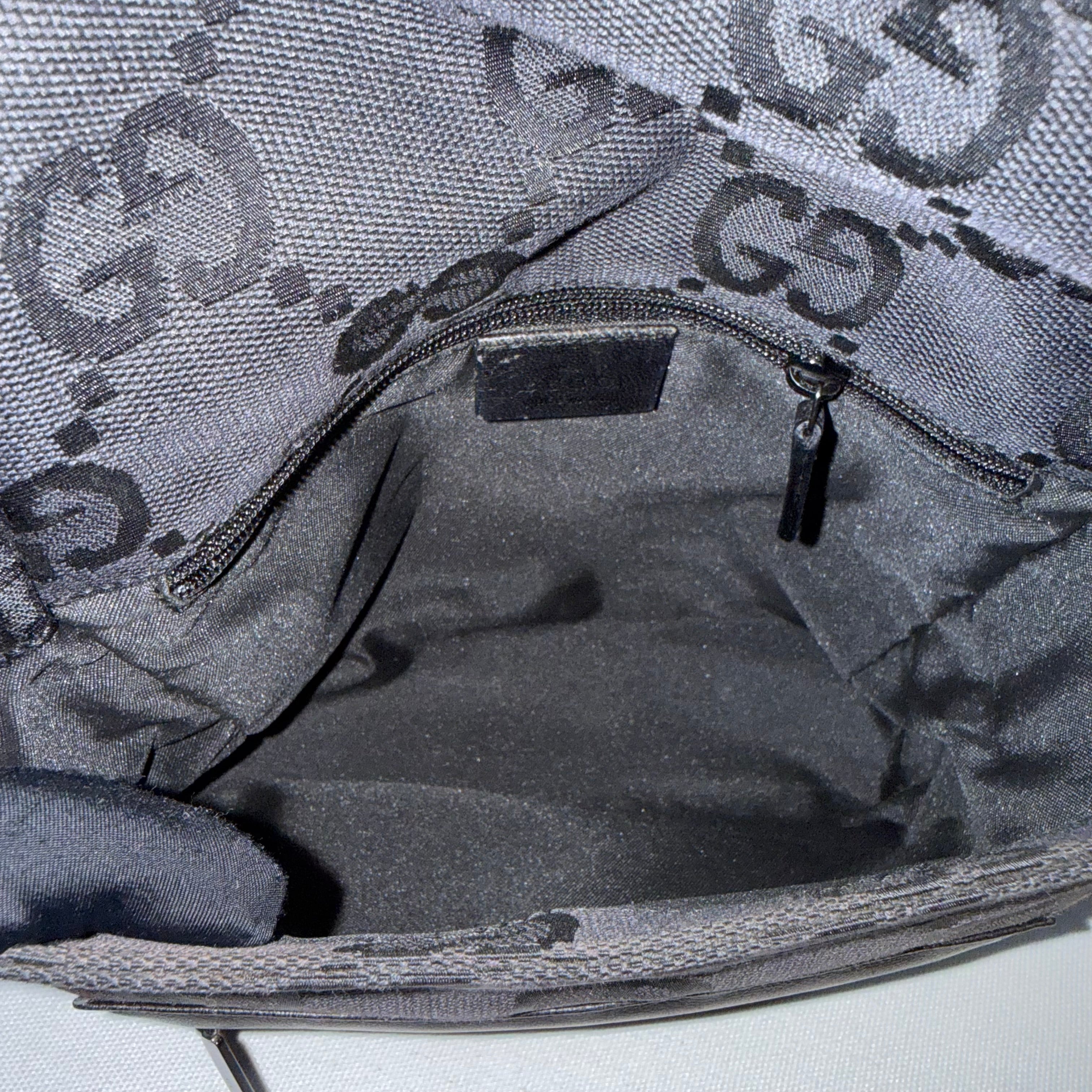 Gucci Black GG Monogram Squared Shoulder Bag