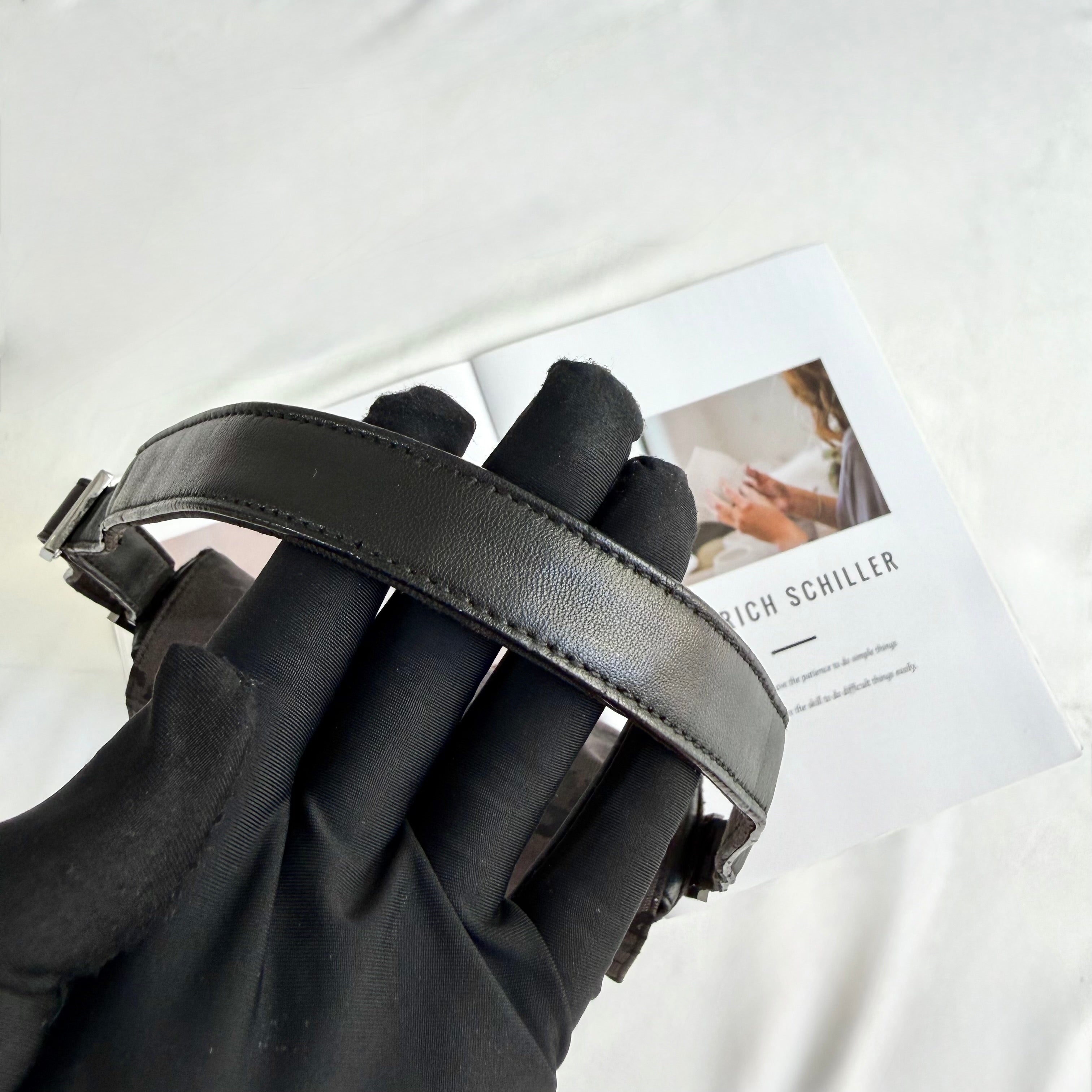 Gucci Black GG Monogram Squared Shoulder Bag