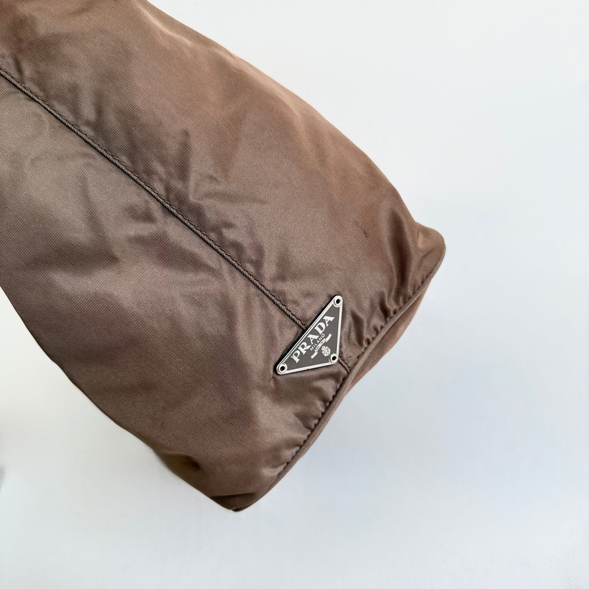 Prada Brown Nylon Hobo Bag