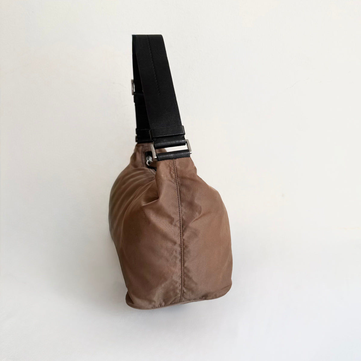 Prada Brown Nylon Hobo Bag