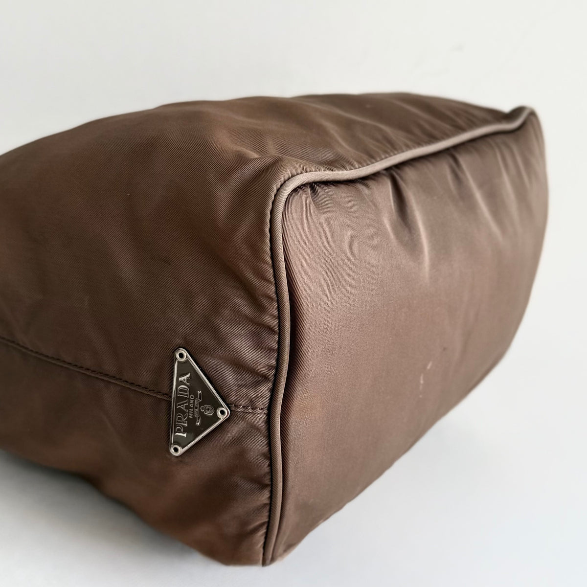 Prada Brown Nylon Hobo Bag