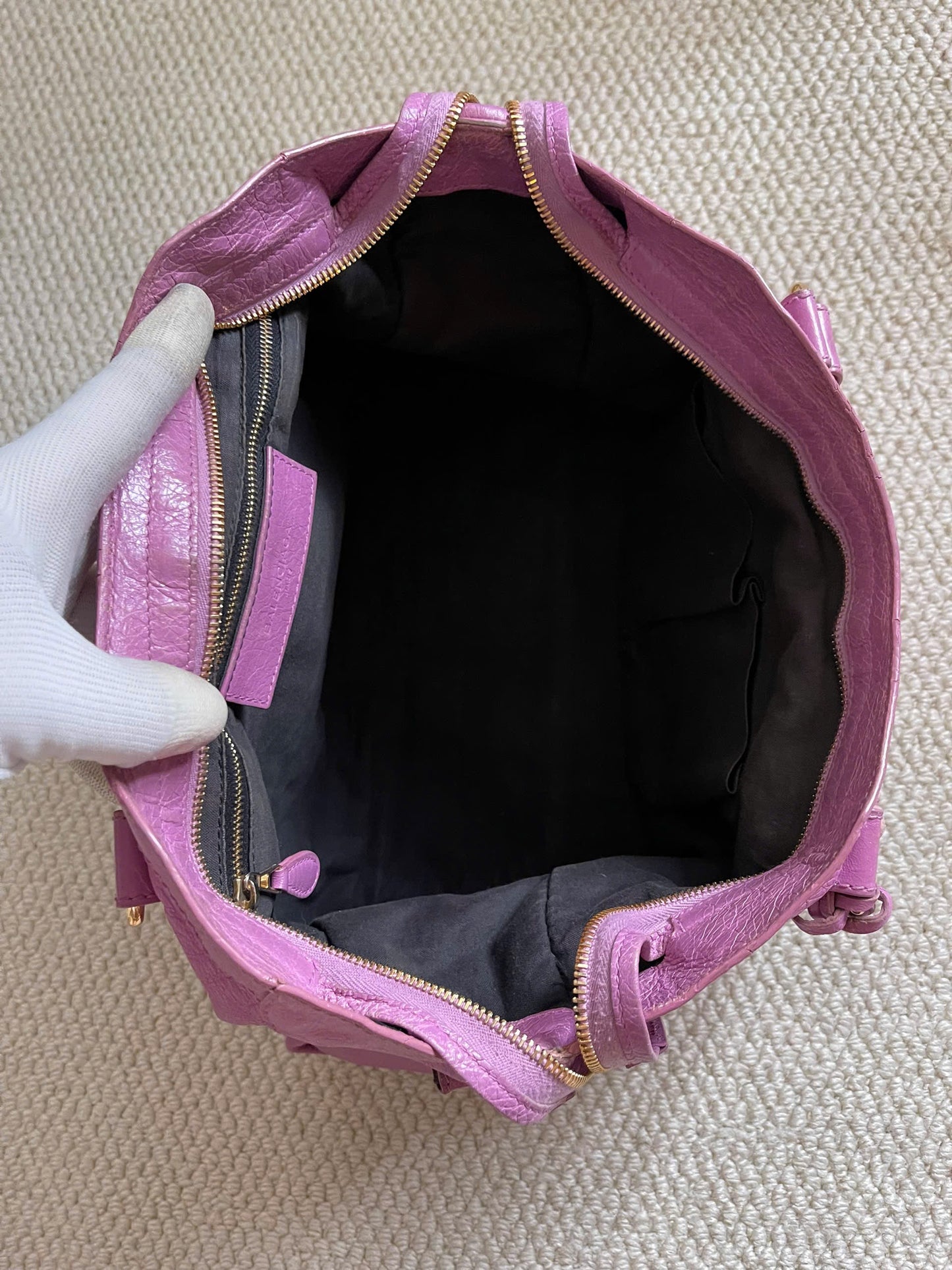 Balenciaga City Giant Studs Bag Leather (Pink)