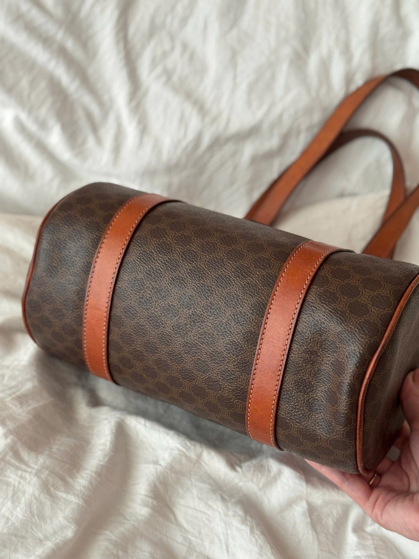CELINE Macadam Blason Handbag Brown Vintage