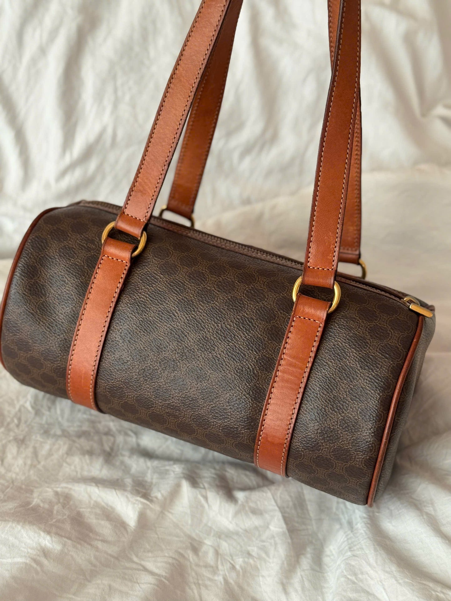 CELINE Macadam Blason Handbag Brown Vintage