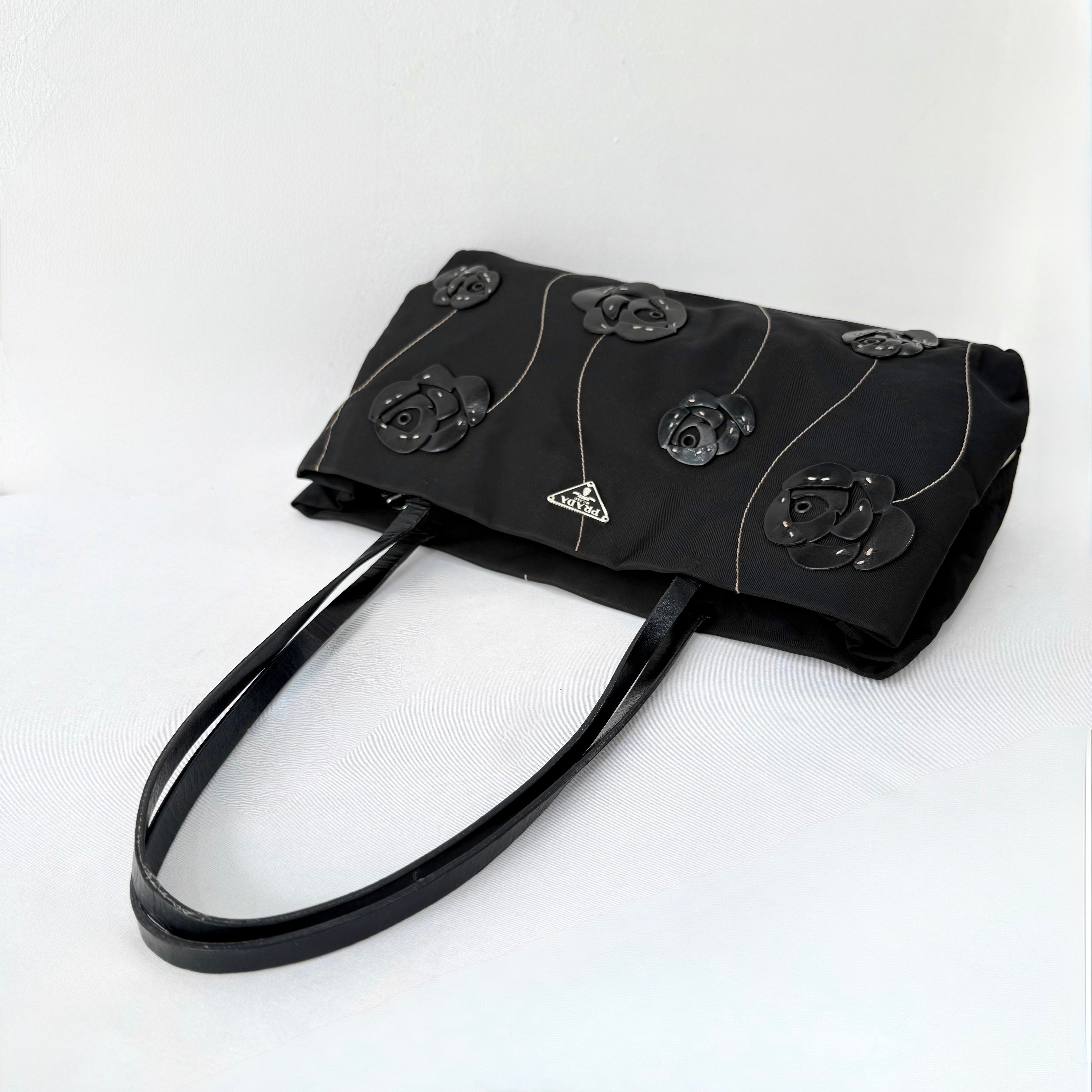 Prada Nylon Tessuto Flowers Tote Bag