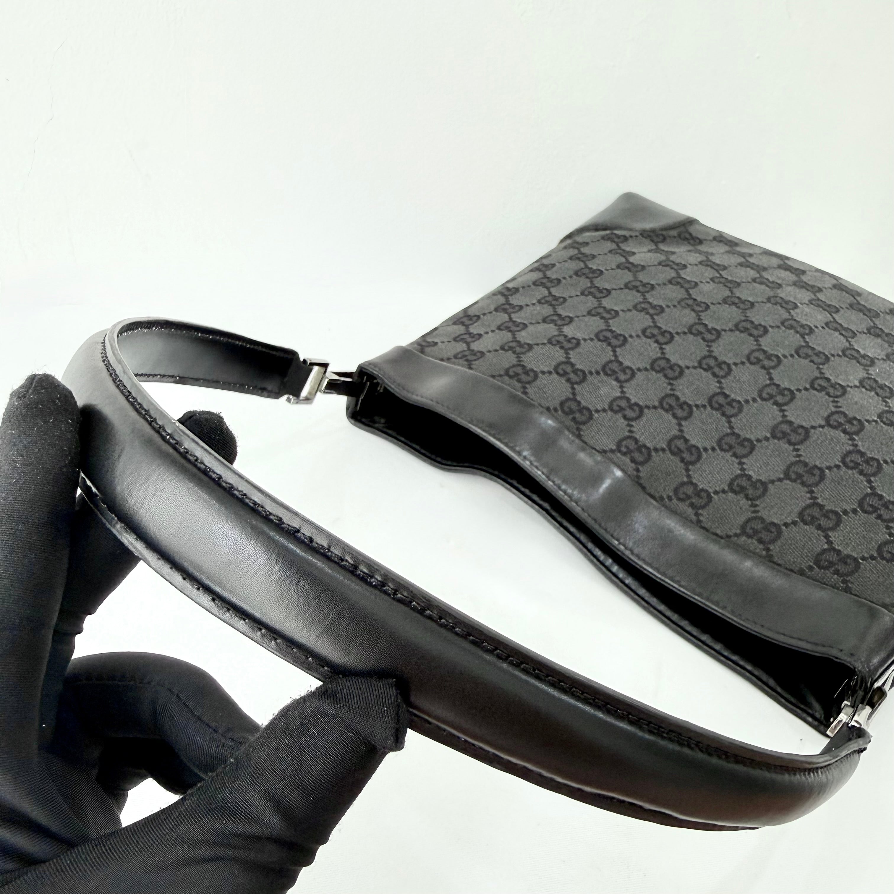 Gucci Black GG Canvas Shoulder Bag