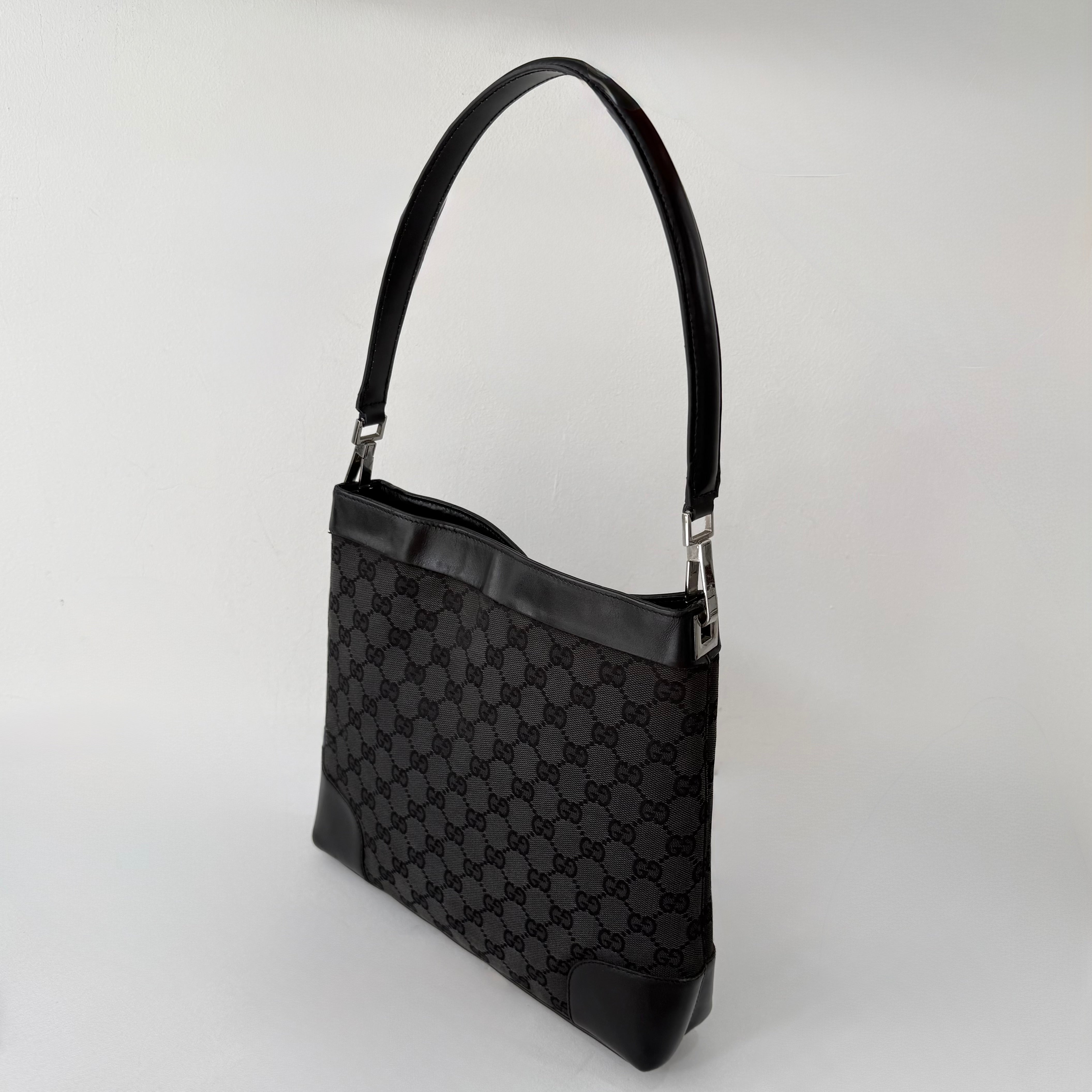 Gucci Black GG Canvas Shoulder Bag