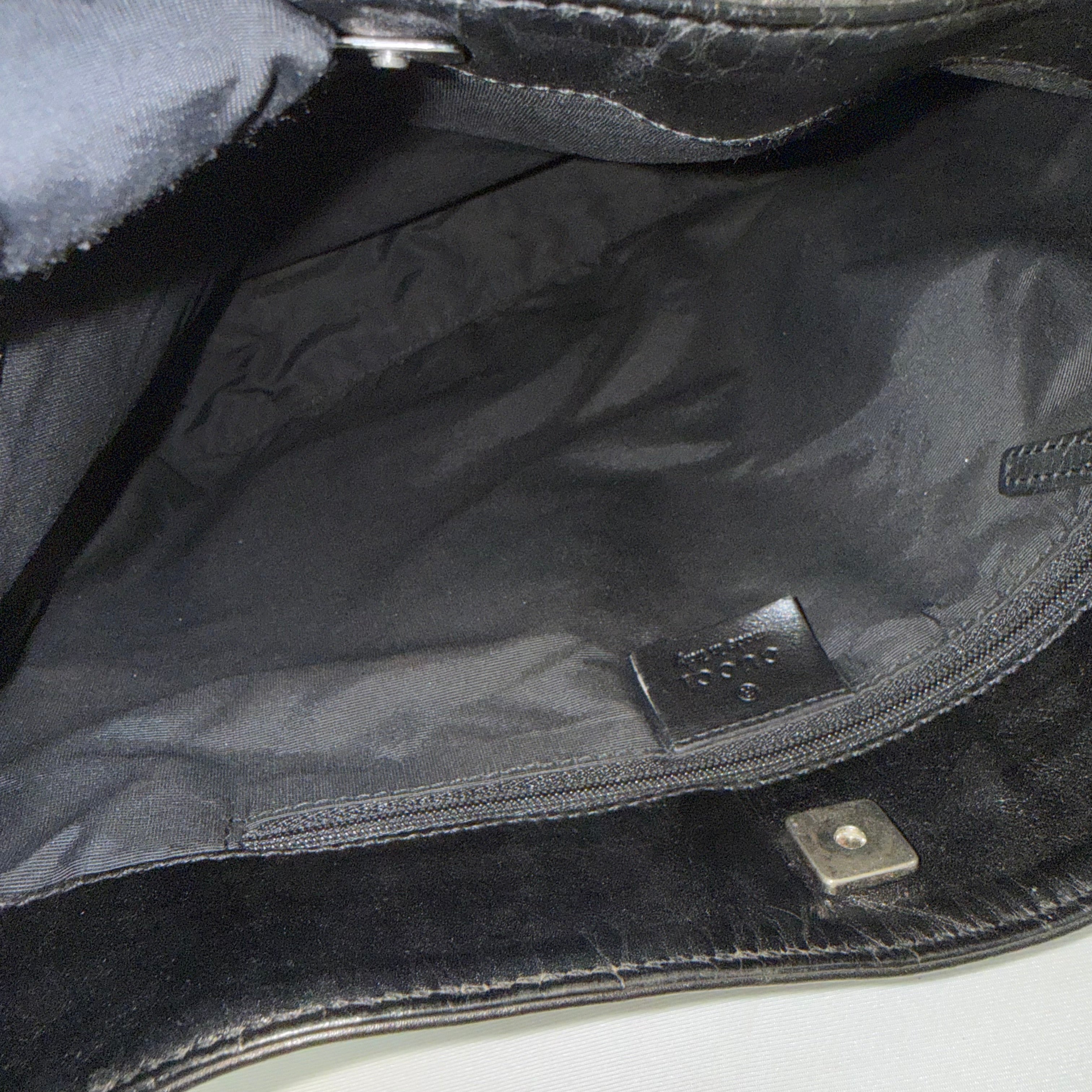 Gucci Black GG Canvas Shoulder Bag